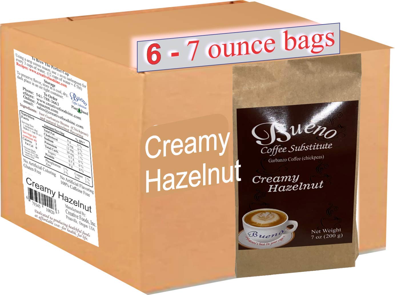 Best Creamy Hazelnut Coffee Substitute - 6.5oz Bag | Dairy-Free & Vegan | Perfect for Morning Brew, Baking & Gifts