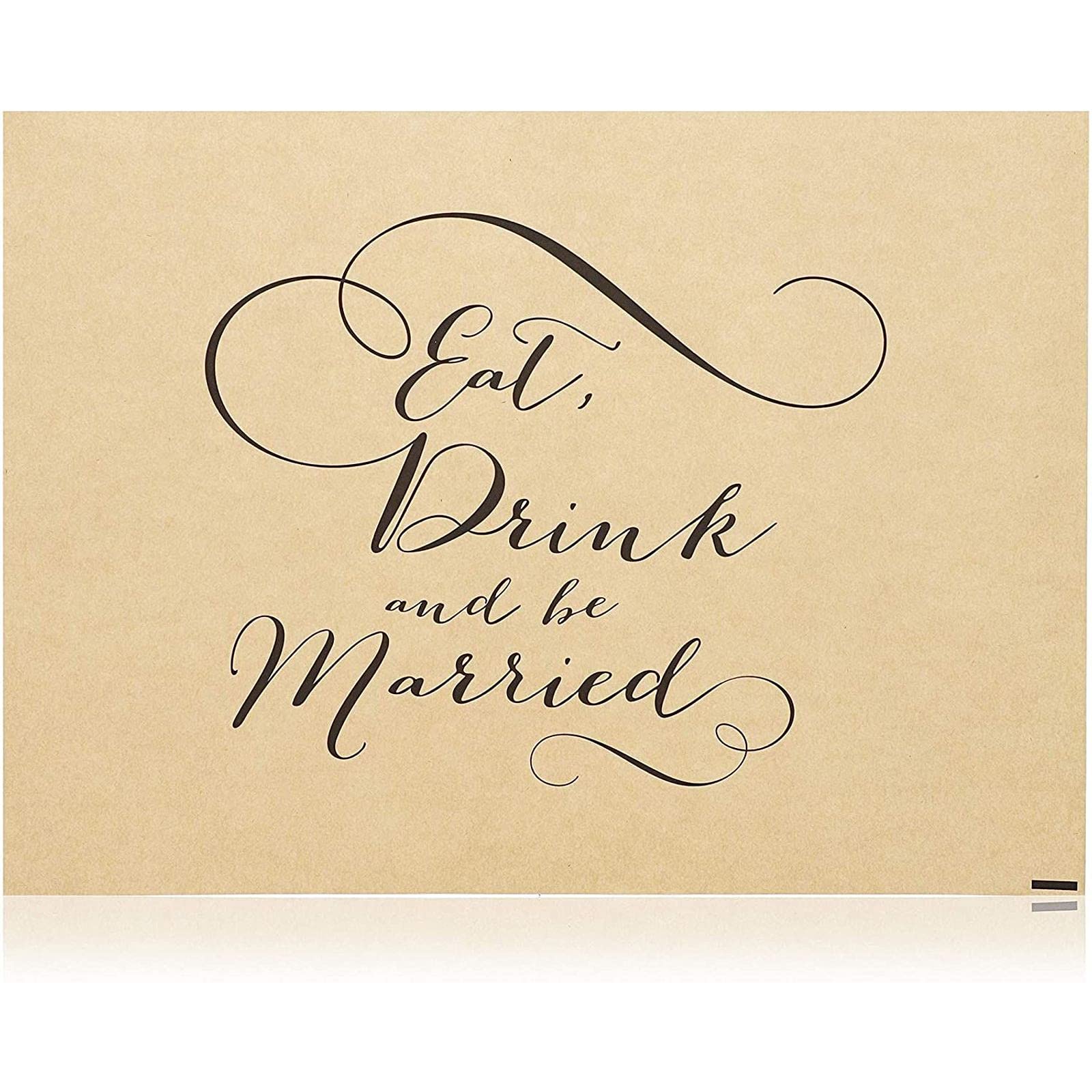 Elegant Wedding Kraft Paper Placemats - 100 Count, 14.5 x 10.5 Inch, Eco-Friendly Disposable Table Mats for Wedding Reception, Bridal Shower, Anniversary Party & Formal Dining Decor