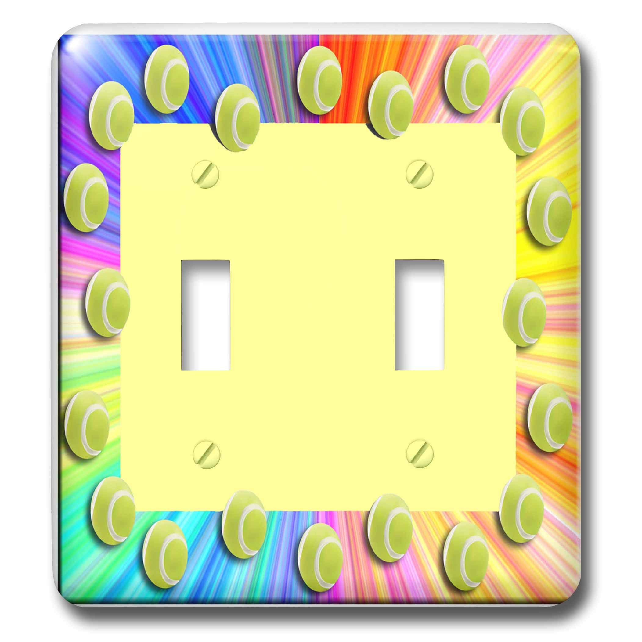 3D Rose Tennis Balls Toggle Switch - Multi-Color Decorative Light Switch Cover for Sports Lovers & Tennis Enthusiasts - Perfect for Bedroom, Game Room, or Sports-Themed Decor