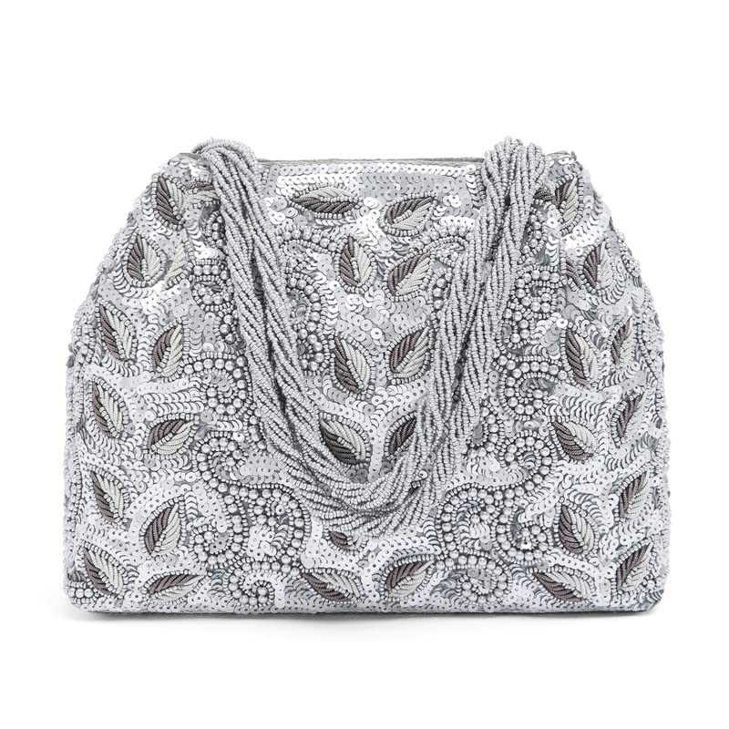 Authentic Indian Potli Bags for Women | Ethnic Embroidered Clutch Purse with Drawstring | Perfect for Weddings, Parties & Evening Events (Bridal Gift Idea)