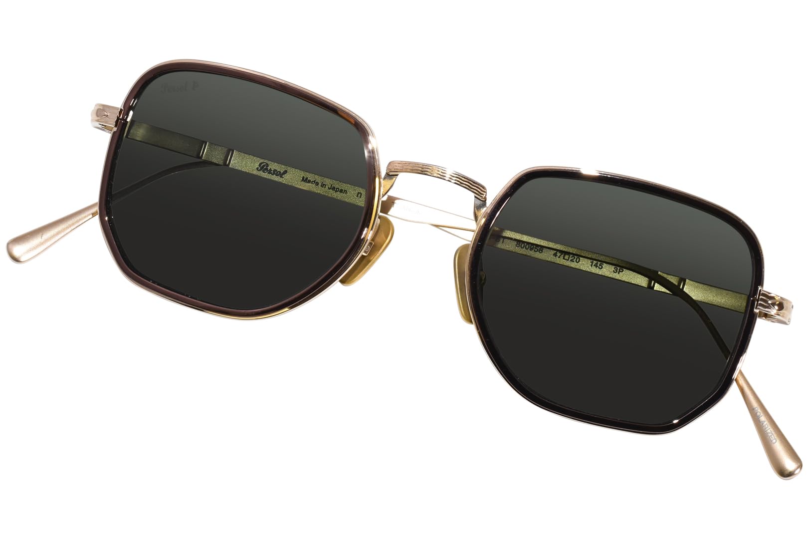 Persol PO 5006 ST 800958 Gold Brown Polarized Sunglasses for Men - Classic Aviator Style for Driving, Travel & Outdoor Activities