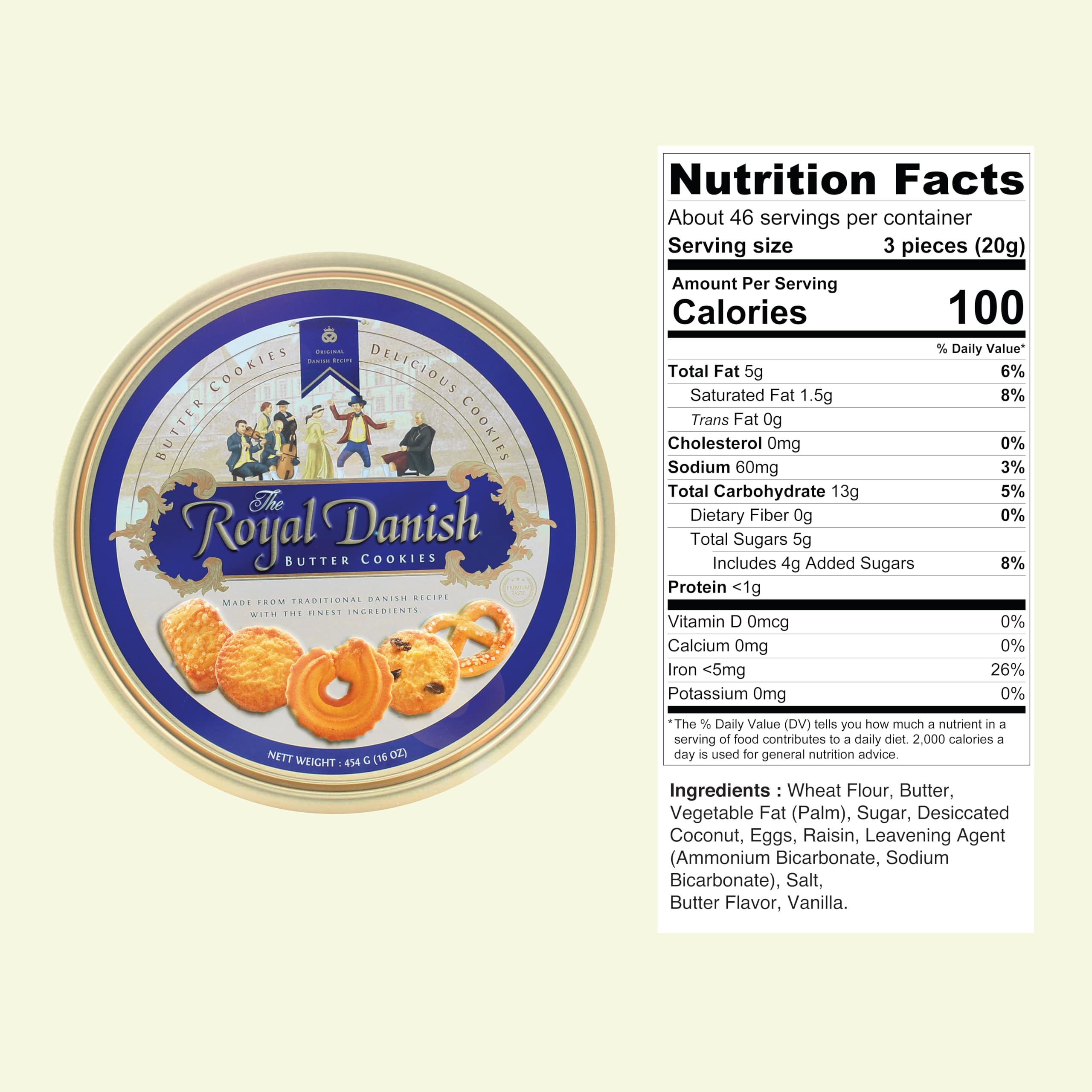 Premium Danish Butter Cookies in Festive Tin - 16 oz (Pack of 12) | Gourmet Holiday Gift, Tea Time Treat & Party Dessert for Christmas, Birthdays & Special Occasions