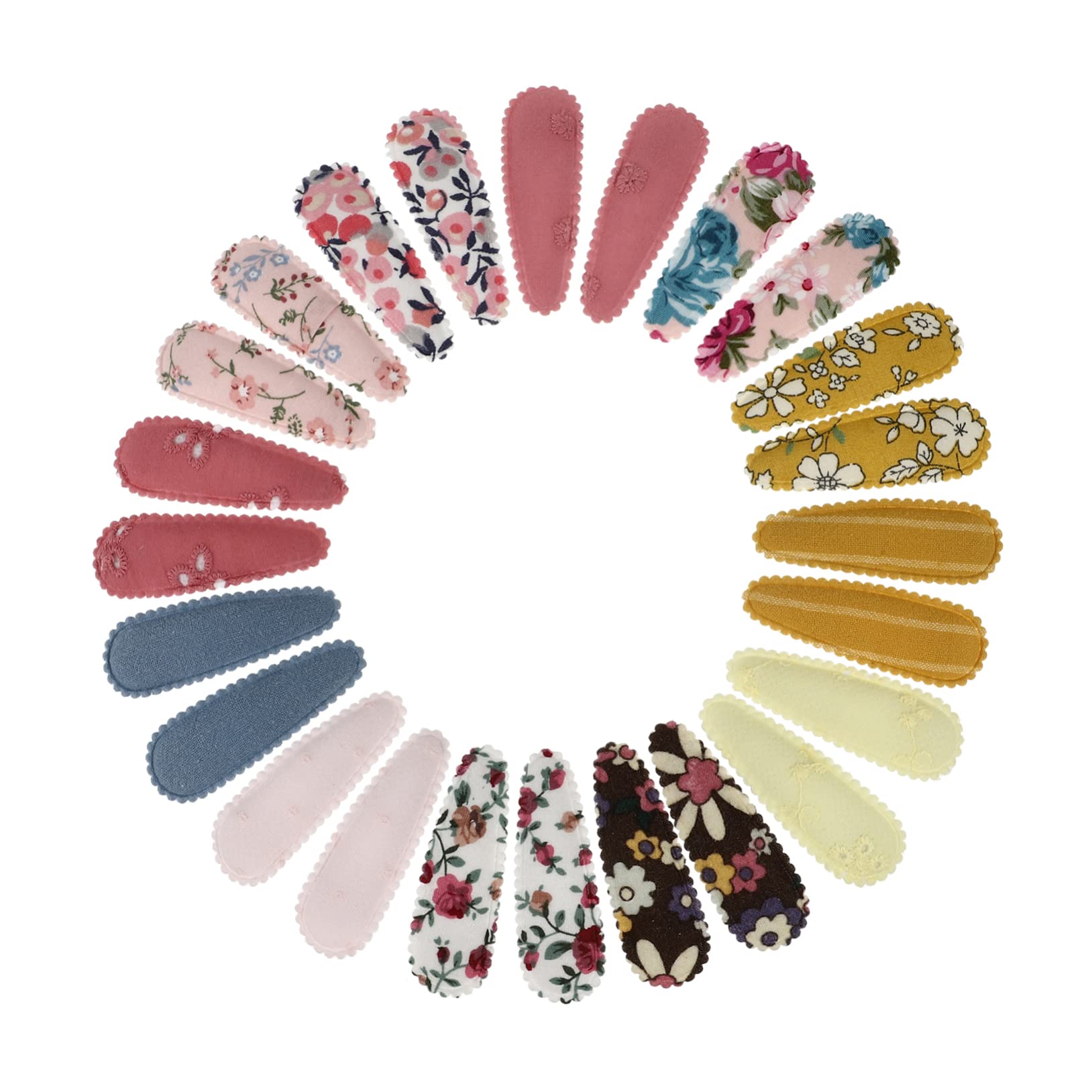 FOMIYES 24pcs Floral Fabric Hair Clips for Girls - Vintage Baby Hair Accessories, Bridal Hair Pieces & Women's Tiaras - Perfect for Weddings, Parties, School & Daily Styling