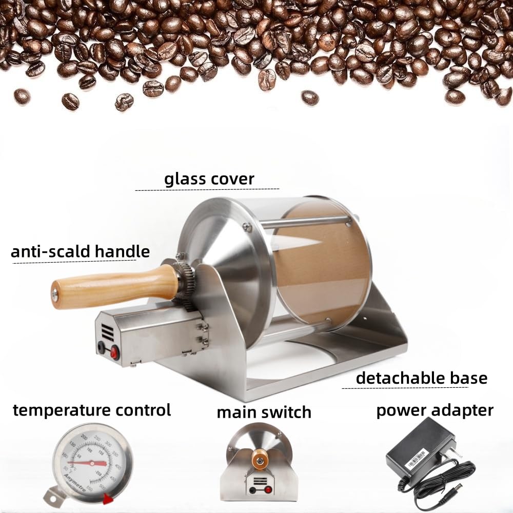 Premium Gas Coffee Roaster Machine for Home & Cafe - 13V 3A Electric Coffee Bean Roaster Baker - Perfect for Fresh Roasting Coffee Beans at Home or Small Coffee Shops