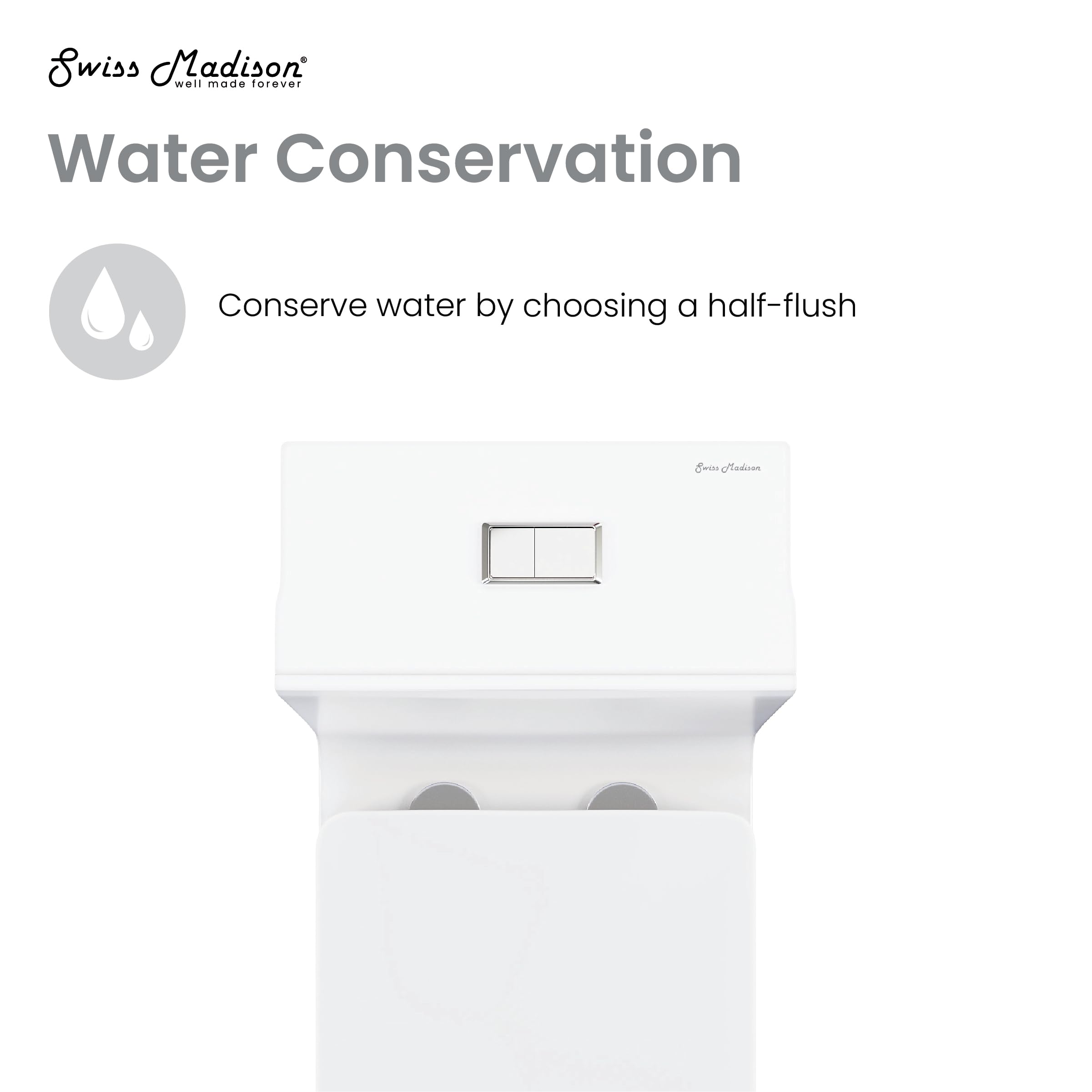 Concorde One Piece Square Toilet with Dual Flush 1.1/1.6 GPF - Modern Matte White Design for Bathroom & Powder Room Installation