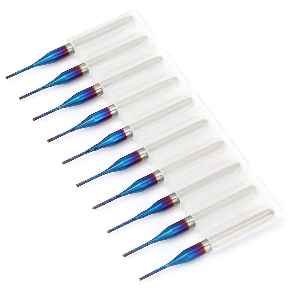 10-Piece No Burr Cone End Mill Set - 1/8