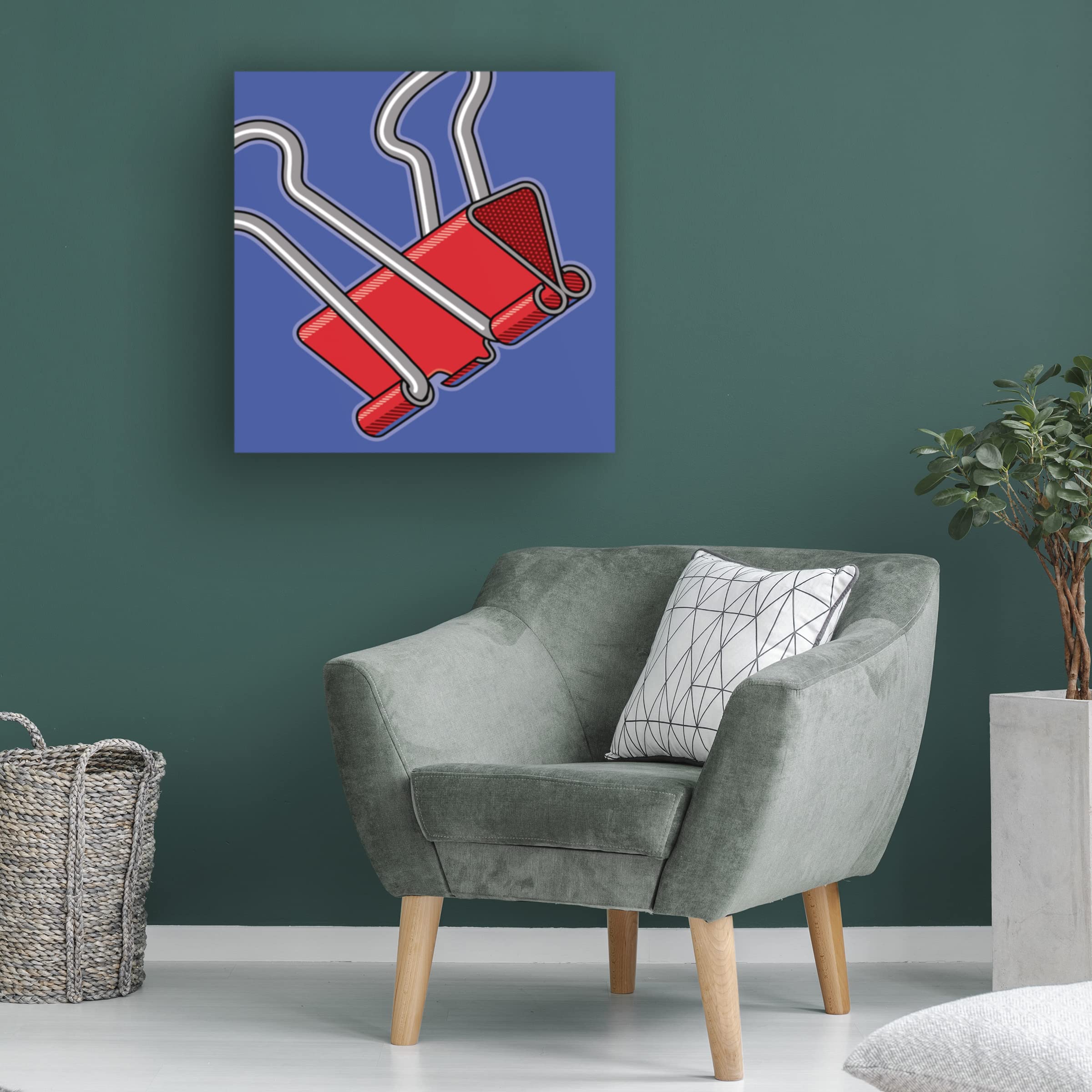 Ron Magnes 'Paper Clip Office Supply' Canvas Wall Art Print - Modern Office Decor & Home Decor for Workspaces, Living Rooms & Gifts