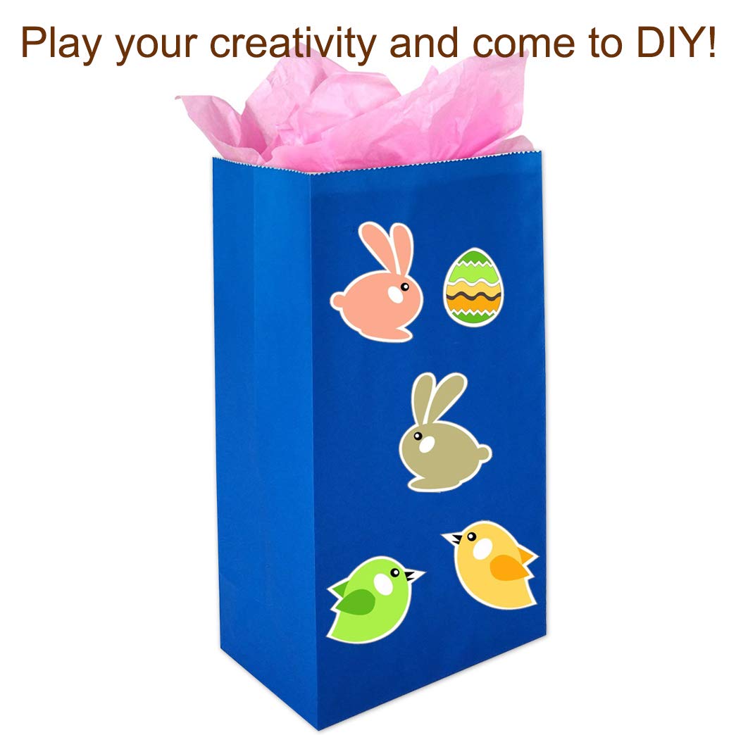 Royal Blue Small Paper Bags - 24 Pack (4.7x2.4x8.7 Inches) - Party Favor Bags, Goody Bags, Lunch Bags for Birthday Parties, Baby Showers, Wedding Favors & Gift Packaging
