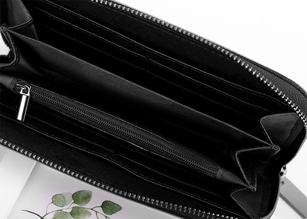 Women's Geometric Lattice Luminous Long Purse - Holographic Reflective Clutch Wallet with Zipper & Coin Pocket (Glow in Dark) - Perfect for Night Out, Parties, Concerts & Evening Events