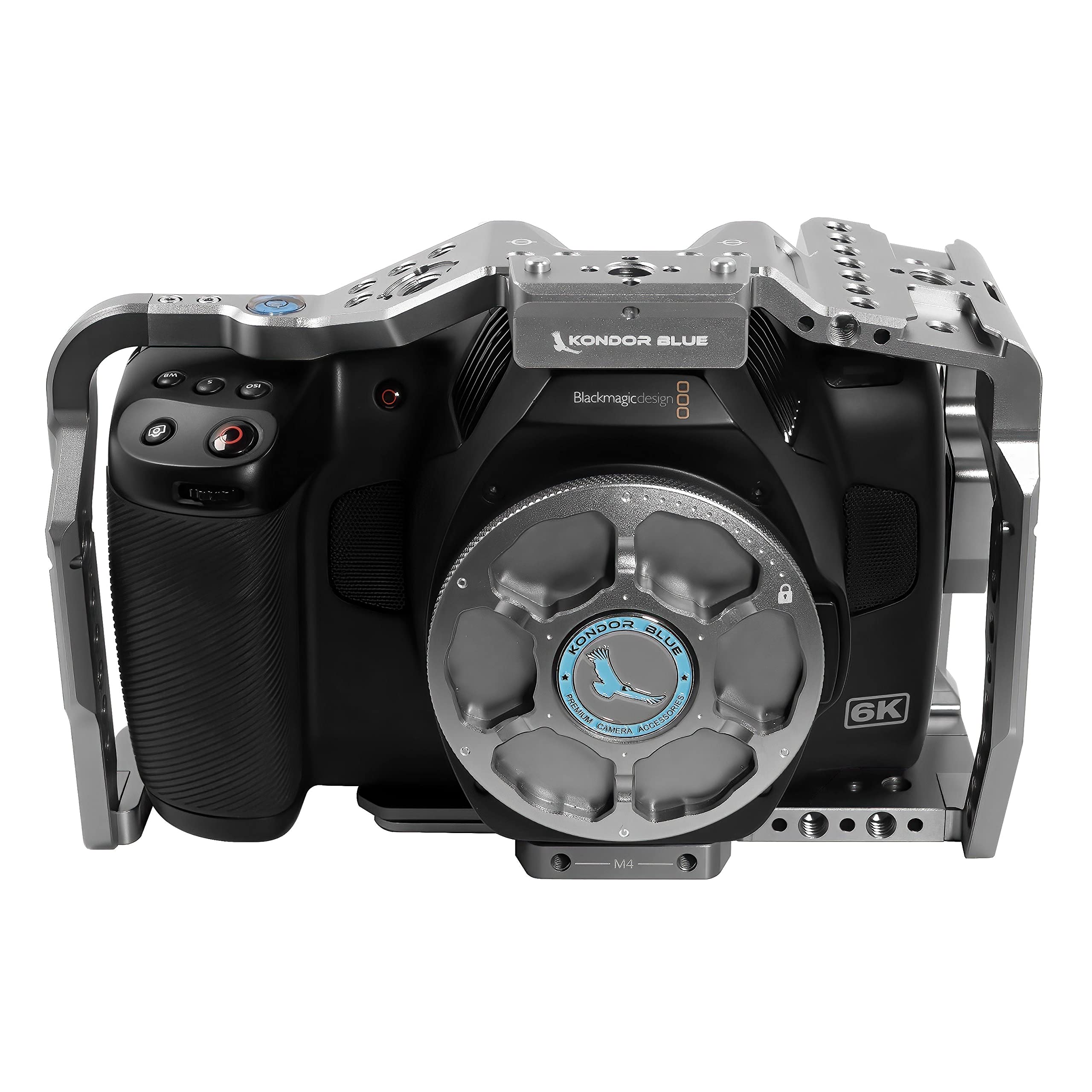KONDOR BLUE 6K Pro Cage for Blackmagic Design Cameras | Lightweight Aerospace Aluminum Rig | Multiple Mounting Points | Built-in HDMI & USB-C Cable Clamps | Space Gray Finish | Perfect for Filmmaking, Vlogging & Studio Production