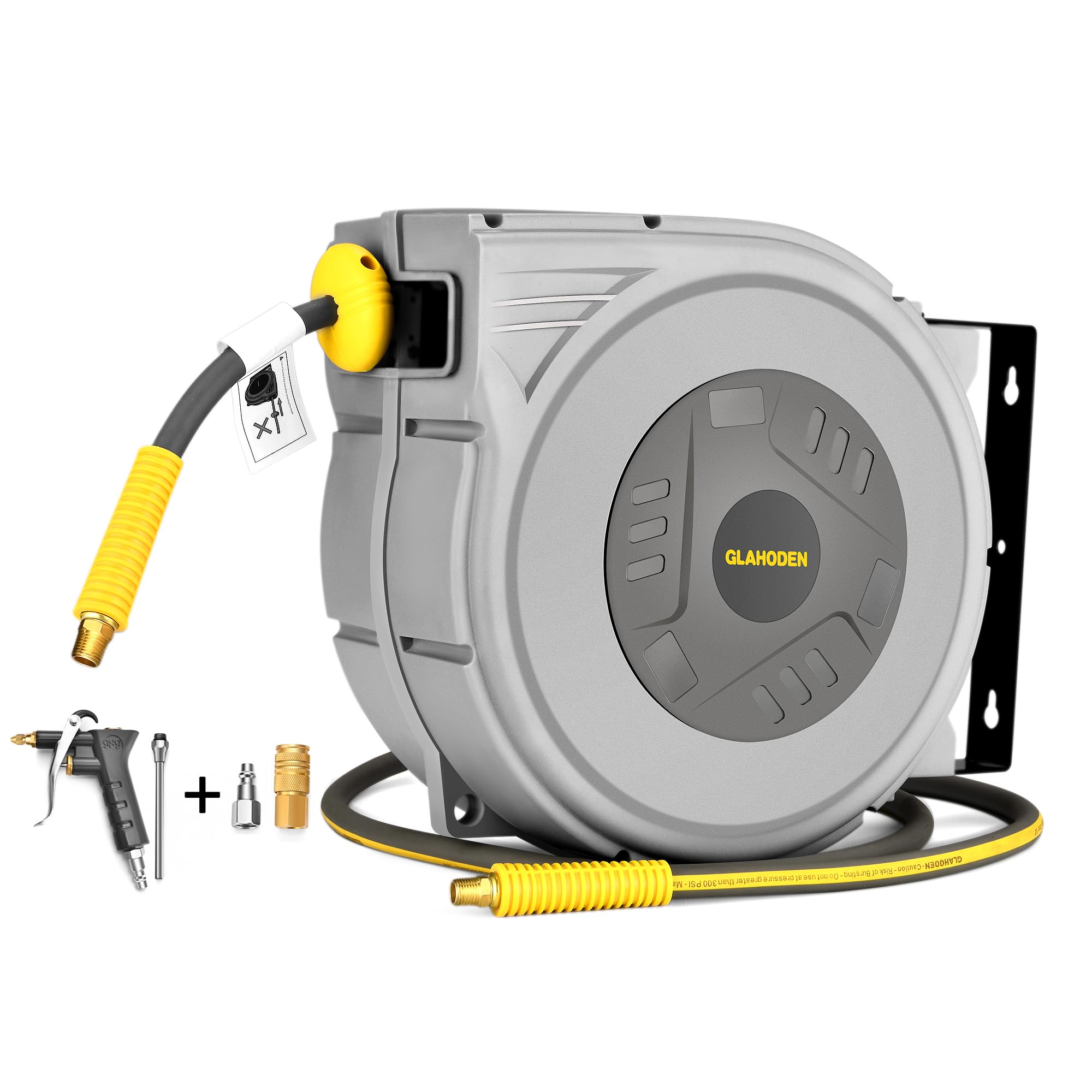 Enclosed Retractable Air Hose Reel - 3/8
