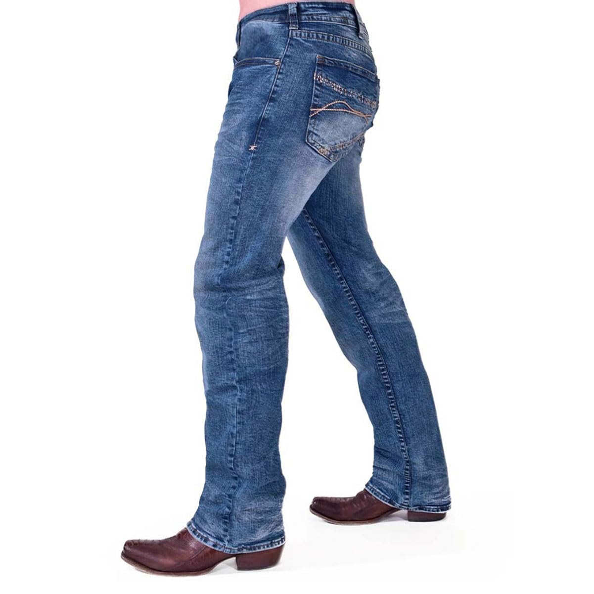Men's Western Bootcut Jeans - B. Cruzn' Light Wash Denim for Cowboy Style & Casual Wear