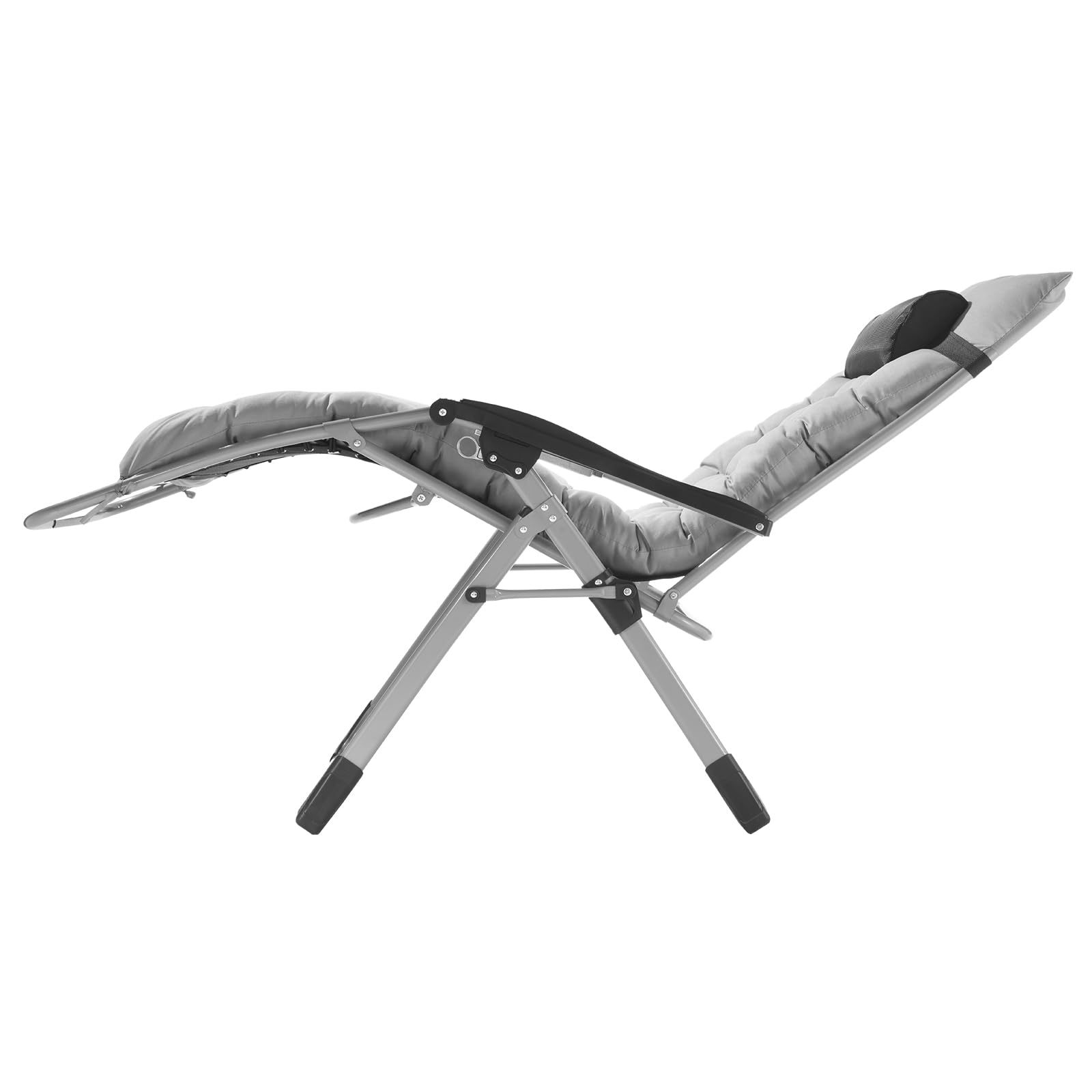 VEVOR Zero Gravity Chair 33 Inch - Adjustable Recliner Lounge Chair for Indoor & Outdoor Use with Cushion, Headrest, Footrest & Cup Holder - Supports 500 lbs - Perfect for Patio, Poolside, Camping & Backyard Relaxation (Gray)