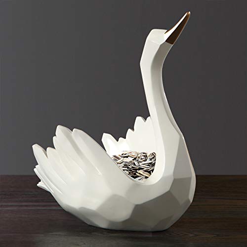 White Swan Figurine - Creative Geometry Statue for Home Decor & Gifts