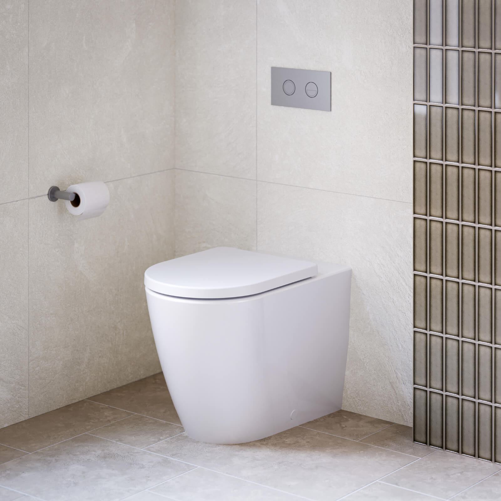 Caroma Invisi Series II Round Dual Flush Toilet Plate & Buttons in Gunmetal Finish - Sleek Modern Bathroom Upgrade for Home & Commercial Use