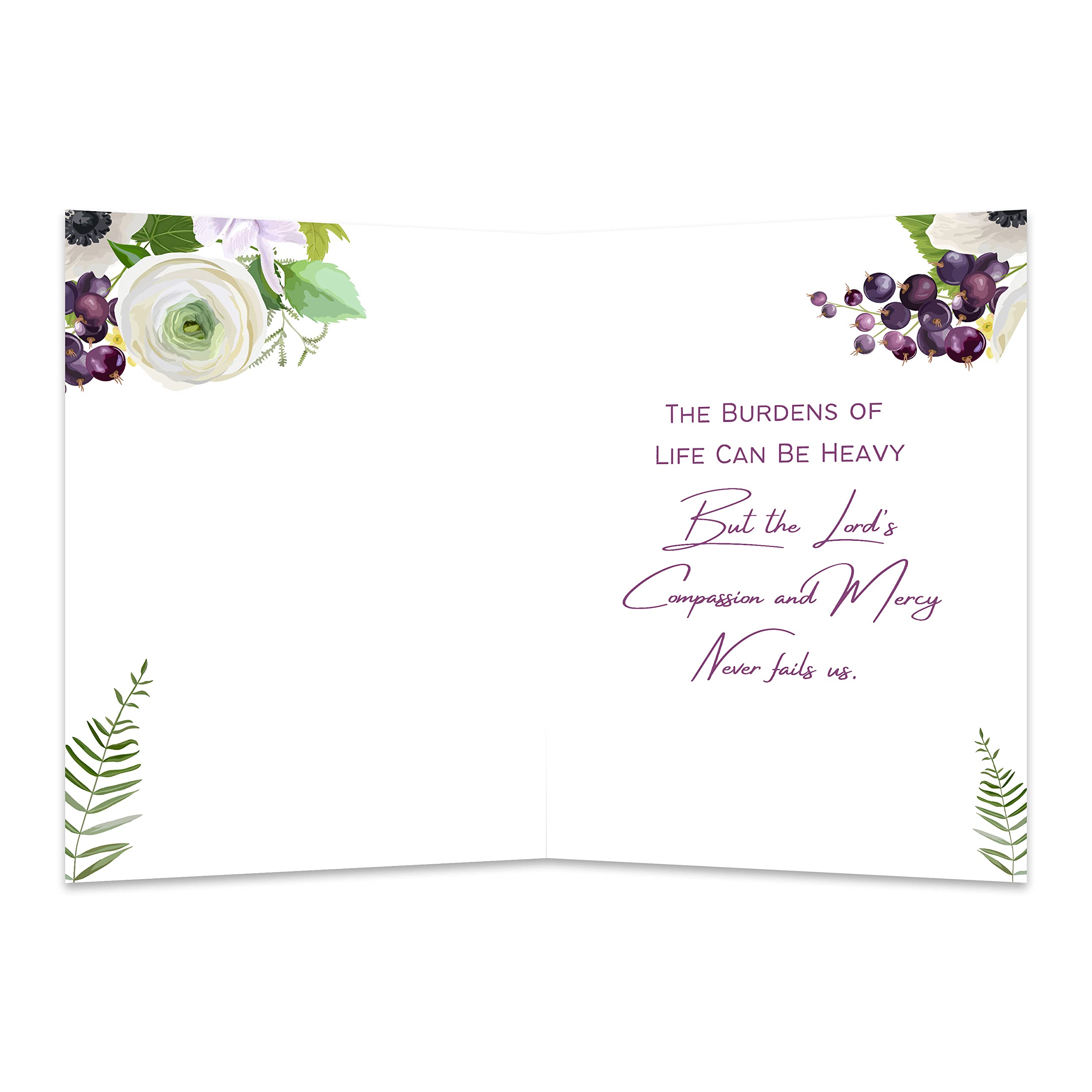 Christian Sympathy Card - Religious Get Well Soon Card with Encouraging Bible Verses for Loss & Grief (Single Card) - Perfect for Funeral, Hospital Visits & Comforting Loved Ones