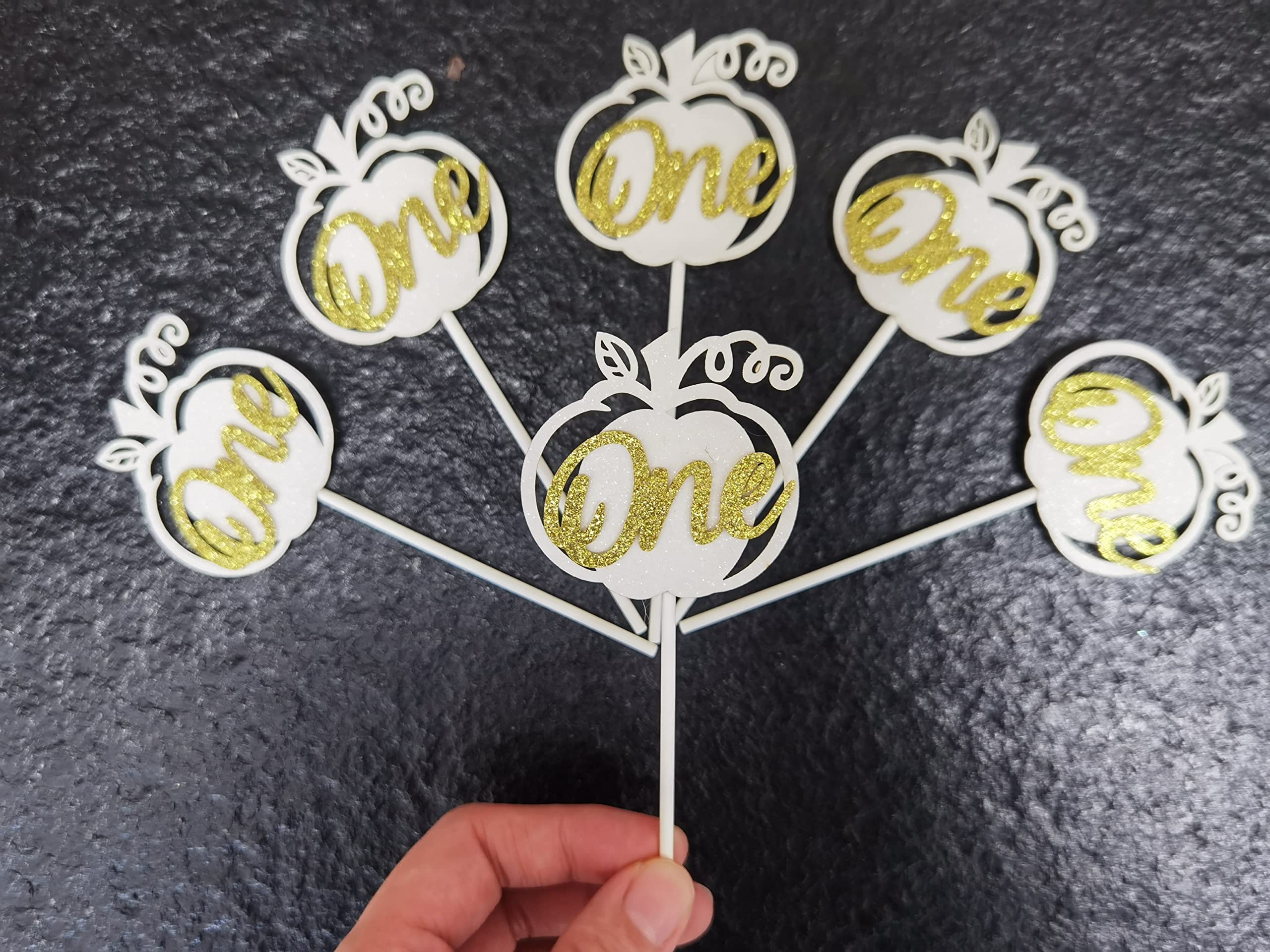 24 Pcs Pumpkin Cupcake Toppers - Fall & Winter Birthday Decorations for Girls, 1st Birthday Party Supplies, Baby Shower Cake Decorations - Perfect for Autumn Harvest, Halloween, Thanksgiving & Christmas Celebrations