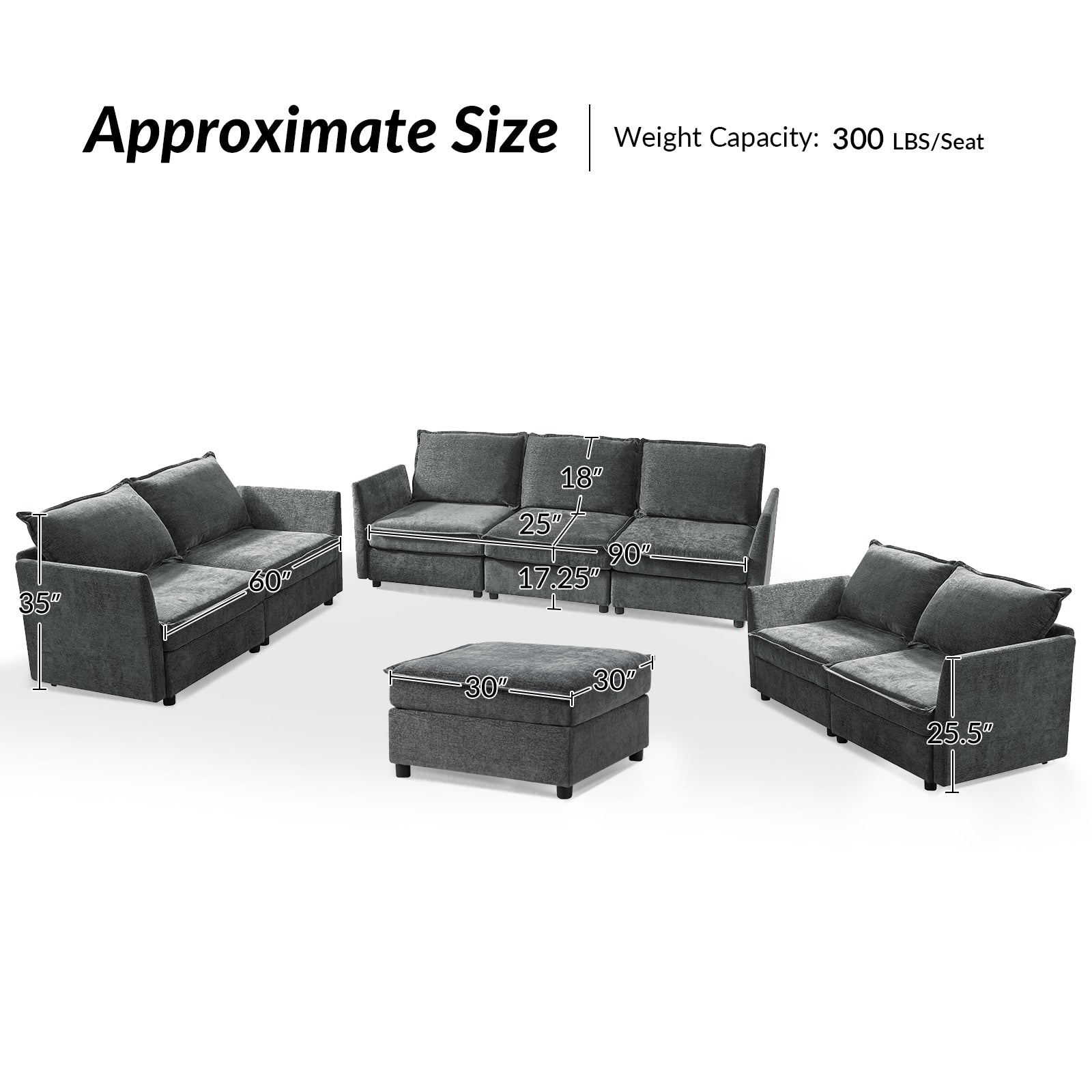 Harmetrix Oversized Soft Sectional Couch with Storage | Modern L-Shaped Sofa Bed with Hidden Compartment | Perfect for Living Room, Family Room & Small Spaces