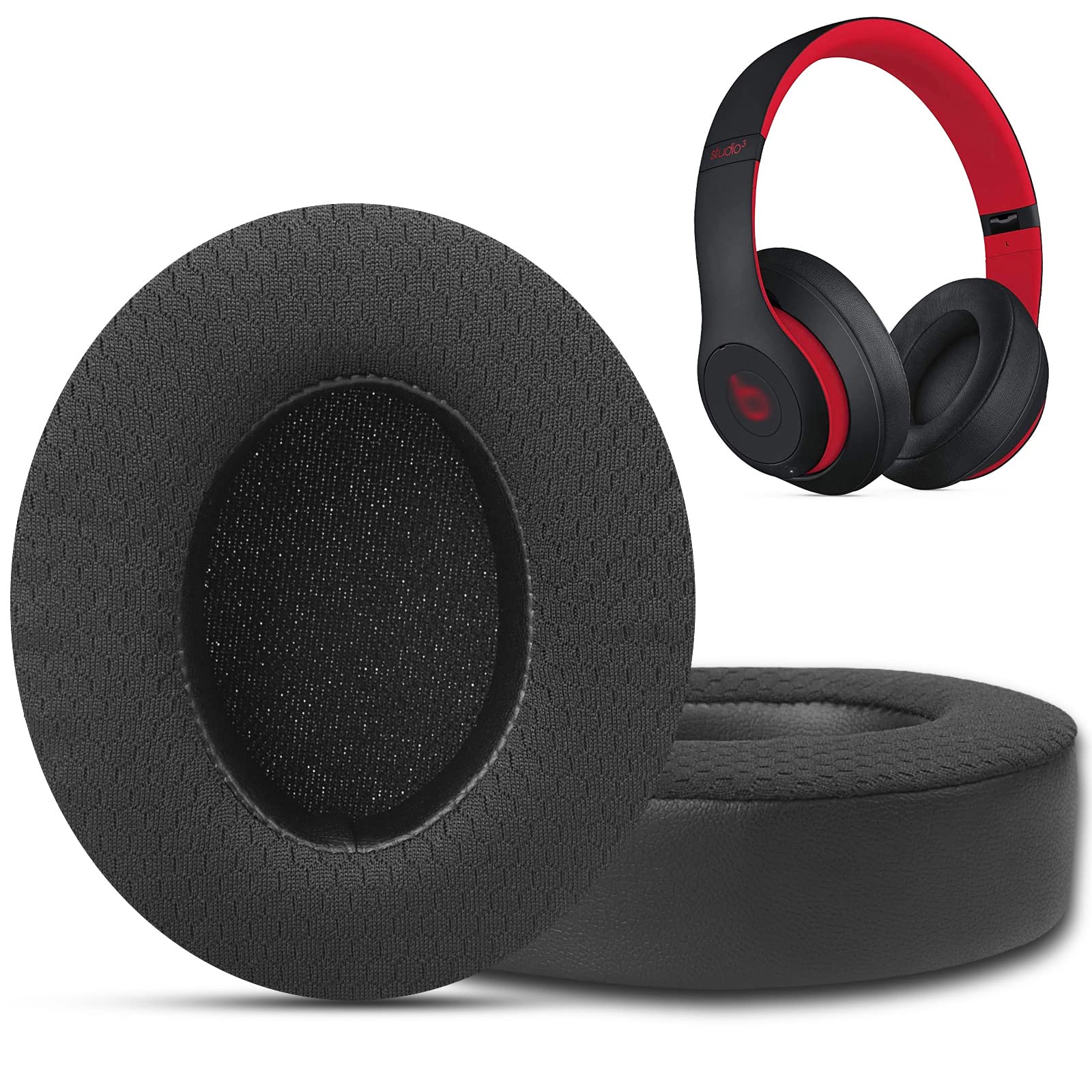 GVOEARS Replacement Ear Pads for Beats Studio 3 & Studio 2 Headphones - Premium Memory Foam Cushions with Noise Isolation - Compatible with Wired & Wireless Models (Not Fit Beats Solo) - Perfect for Travel, Workouts & Home Use