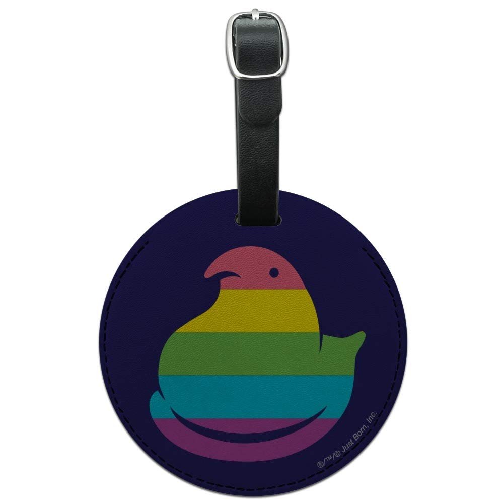Colorful Rainbow Striped Leather Luggage Tag with Peep Window - Durable Suitcase ID Tag for Travel Bags & Carry-Ons - Perfect for Airports, Business Trips & Vacation Identification