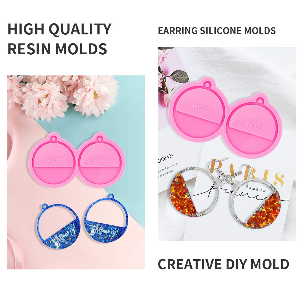 3Pcs Retro Circle Resin Earring Molds for Stud Earrings & Pendant Jewelry Making - Smooth Silicone Molds for DIY Resin Crafts & Casting - Perfect for Handmade Jewelry, Gifts, and Craft Projects