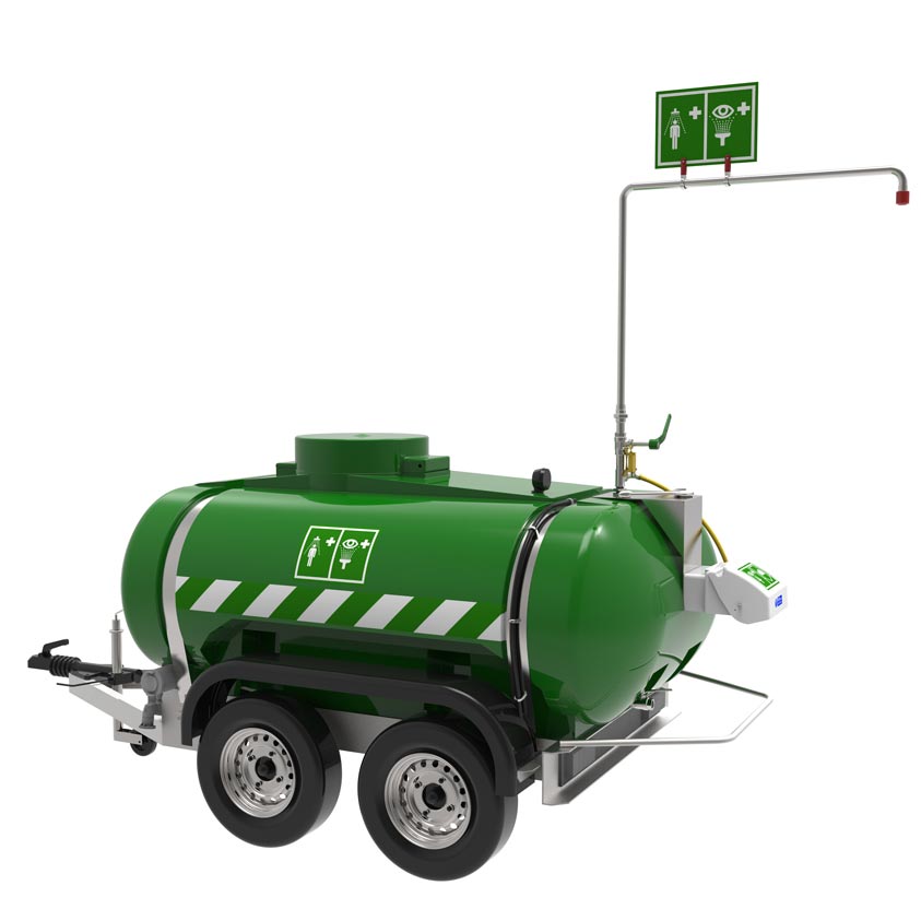 Hughes MHW2000 2000 Liter Self-Contained Emergency Safety Shower with Eyewash Station - Ideal for Laboratories, Chemical Plants & Industrial Workplaces