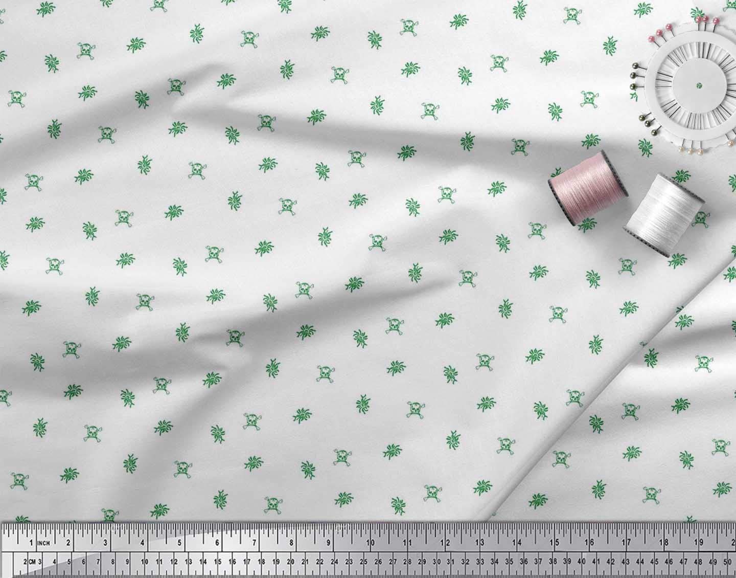 Soimoi Velvet Fabric - Floral Cross Bones & Skull Printed Fabric - 1 Yard (58 Inch Wide) - Perfect for Gothic Clothing, DIY Costumes, Home Decor & Craft Projects