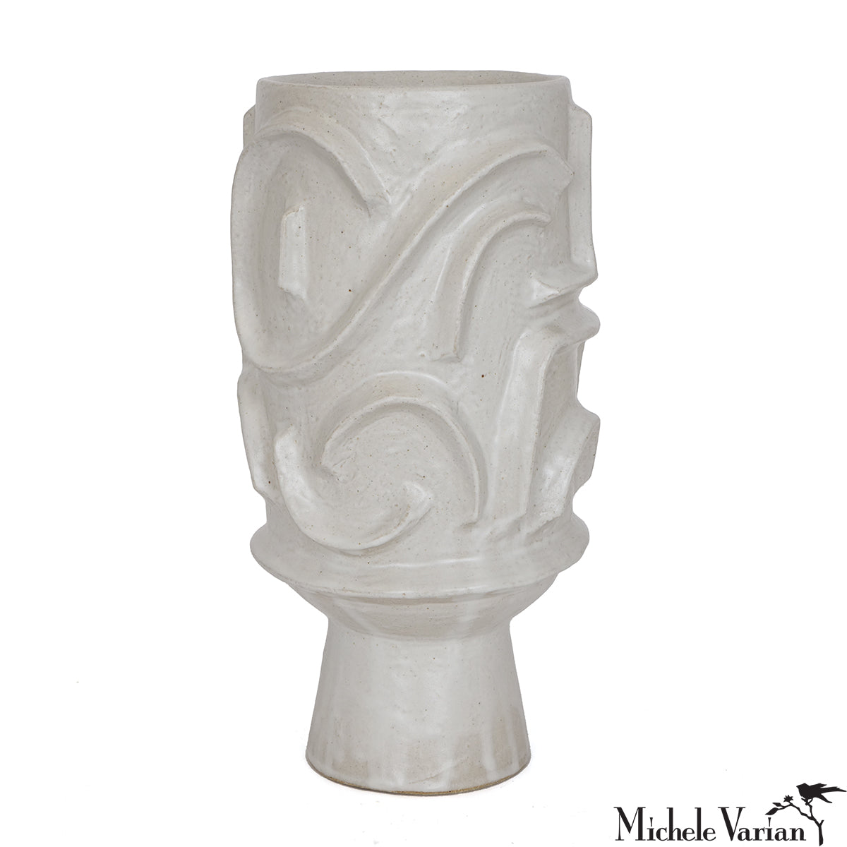 Ancient Egyptian Carved Hieroglyphic Pedestal Vase - Handcrafted Home Decor for Living Room, Office & Gift Giving