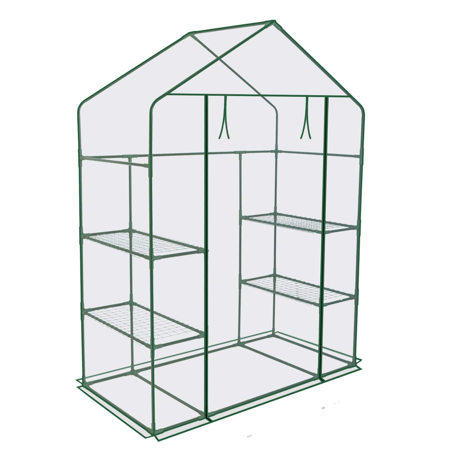 Strong Camel Mini Walk-in Greenhouse for Outdoor Plants - UV Protected, Sturdy Shelves (56