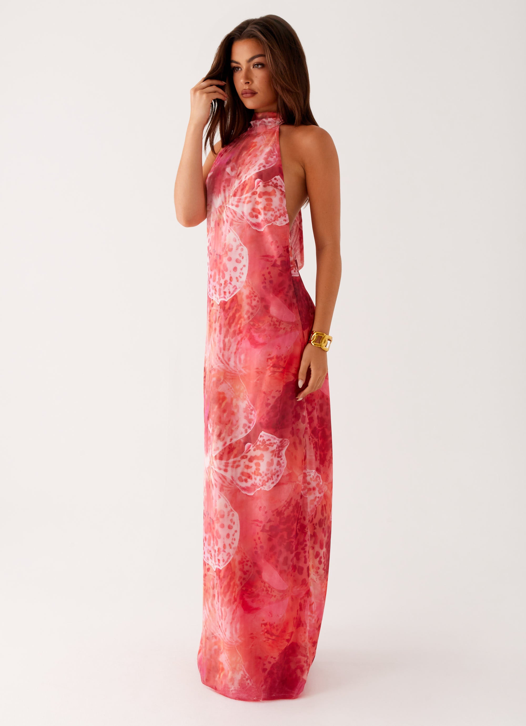 California Maxi Dress with Flamingo Print - Flowy Summer Beach Dress for Women | Perfect for Vacations, Pool Parties & Boho Outfits