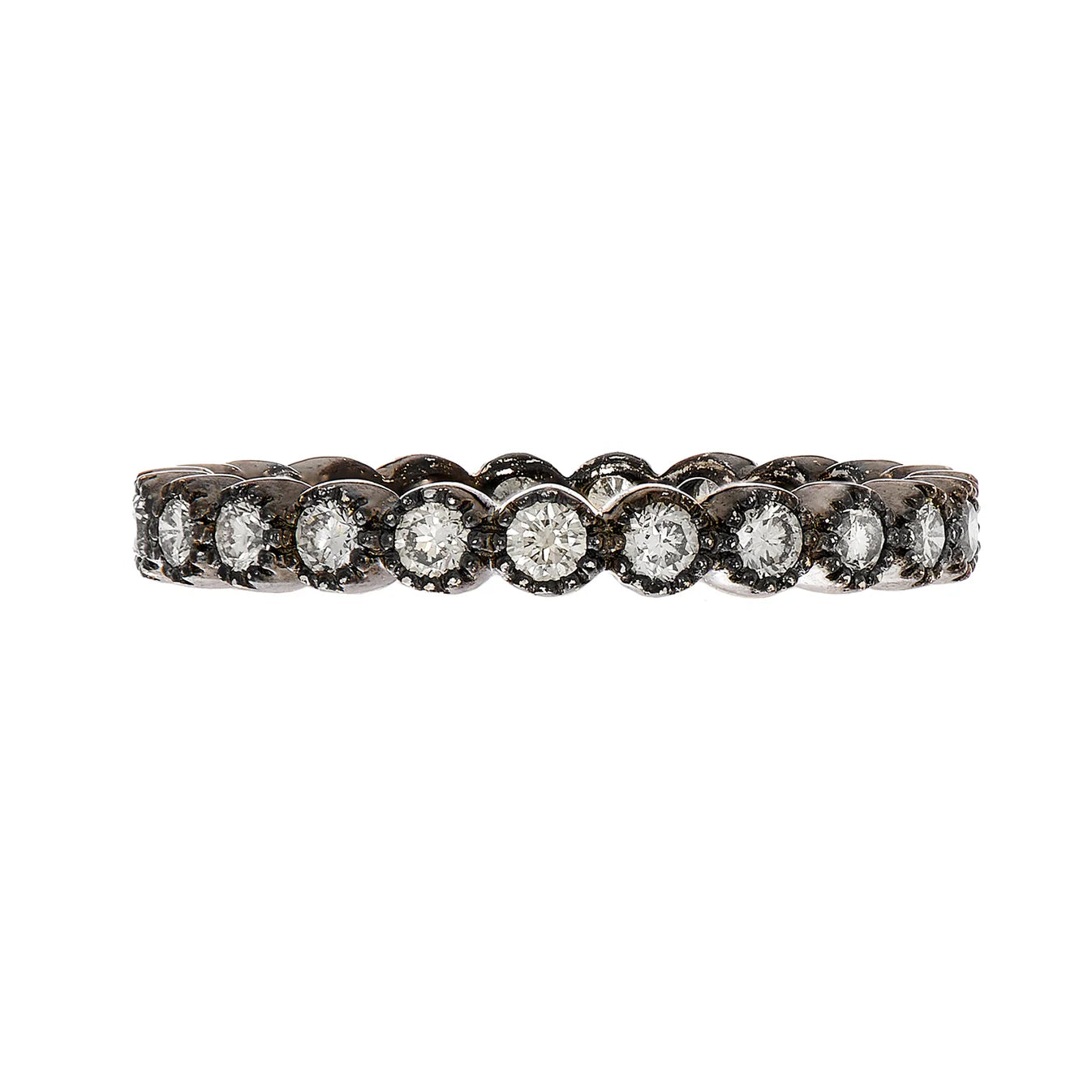 Sethi Couture White Diamond Bezel Band Ring - 14K Gold Plated Wedding Engagement Jewelry for Women - Perfect for Anniversary, Proposal & Special Occasions
