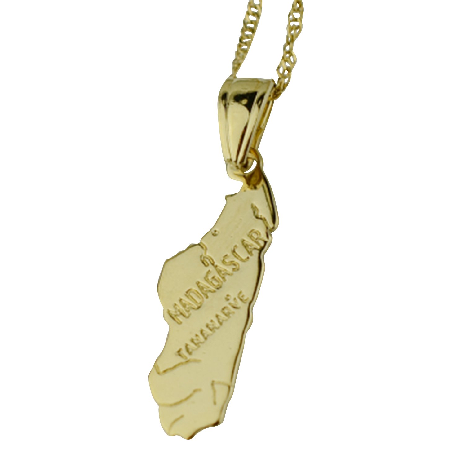 AccessCube Women's Country Map Flag Pendant Necklace - Gold & Silver Charm Jewelry with World Map Design | Perfect for Travel Lovers, Gift Giving & Patriotic Fashion Accessories