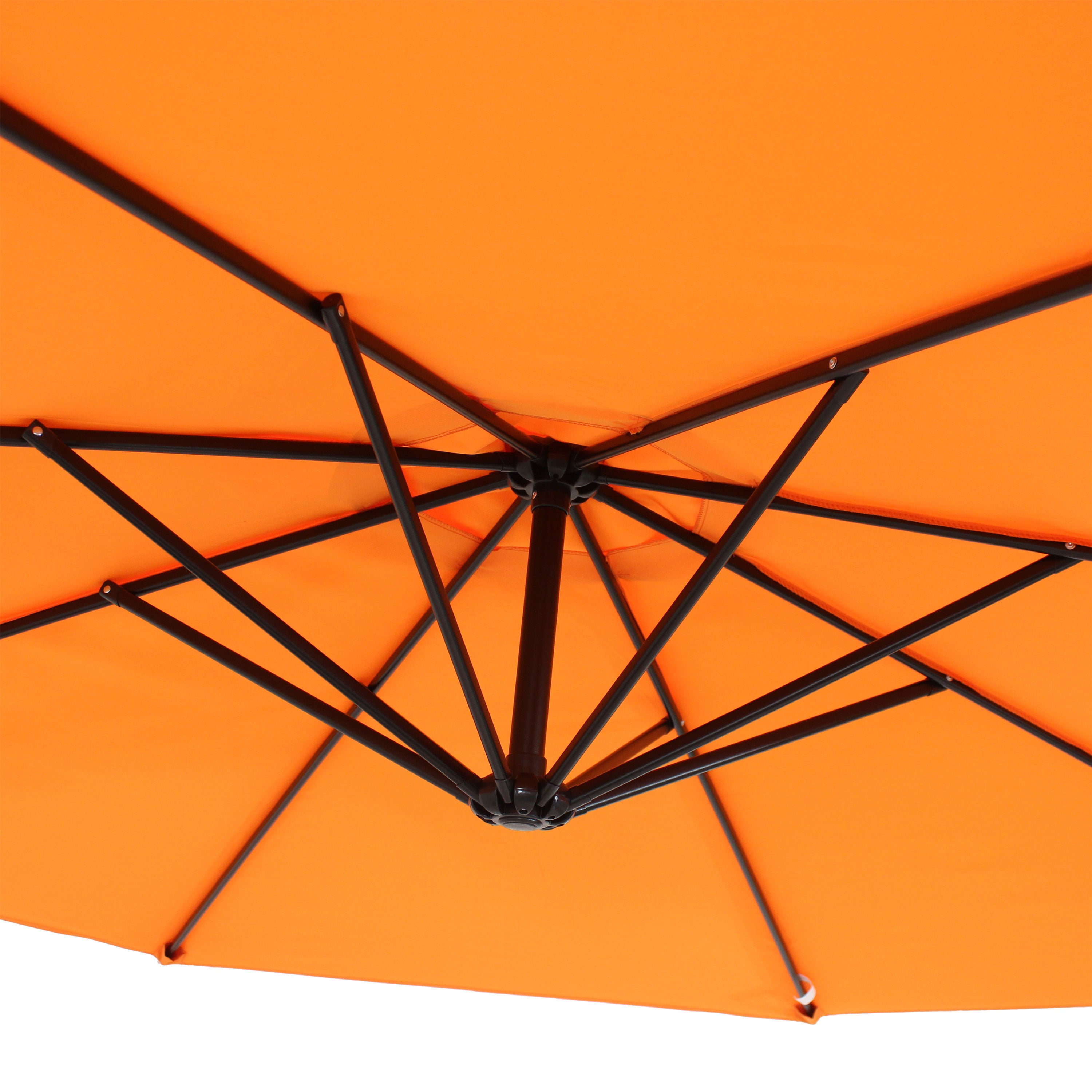 Sunnydaze 9.5 Foot Offset Outdoor Patio Umbrella with Easy Crank Lift - Perfect for Poolside, Backyard, Deck, and Garden Shade
