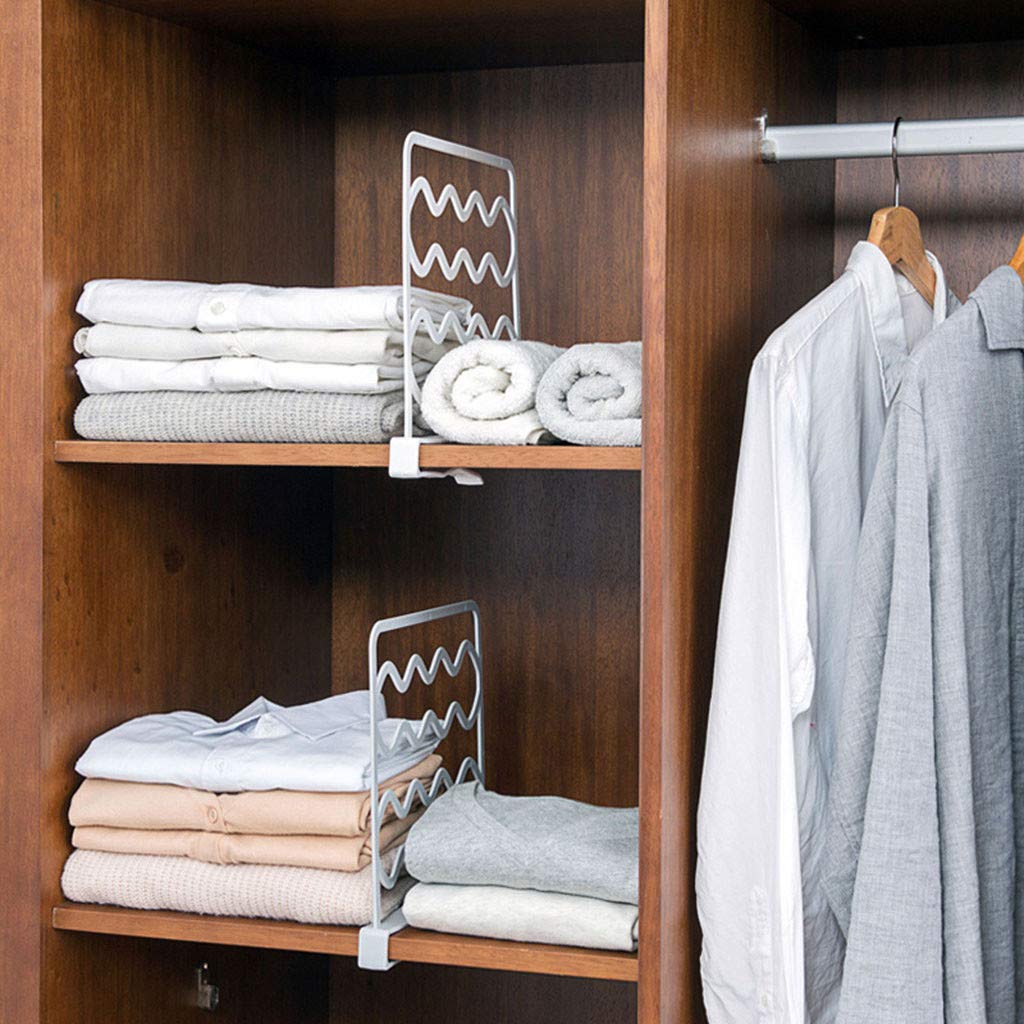 Adjustable Closet Divider Shelf - Wardrobe Organizer for Clothes Storage | Perfect for Bedroom, Closet & Wire Shelving Organization