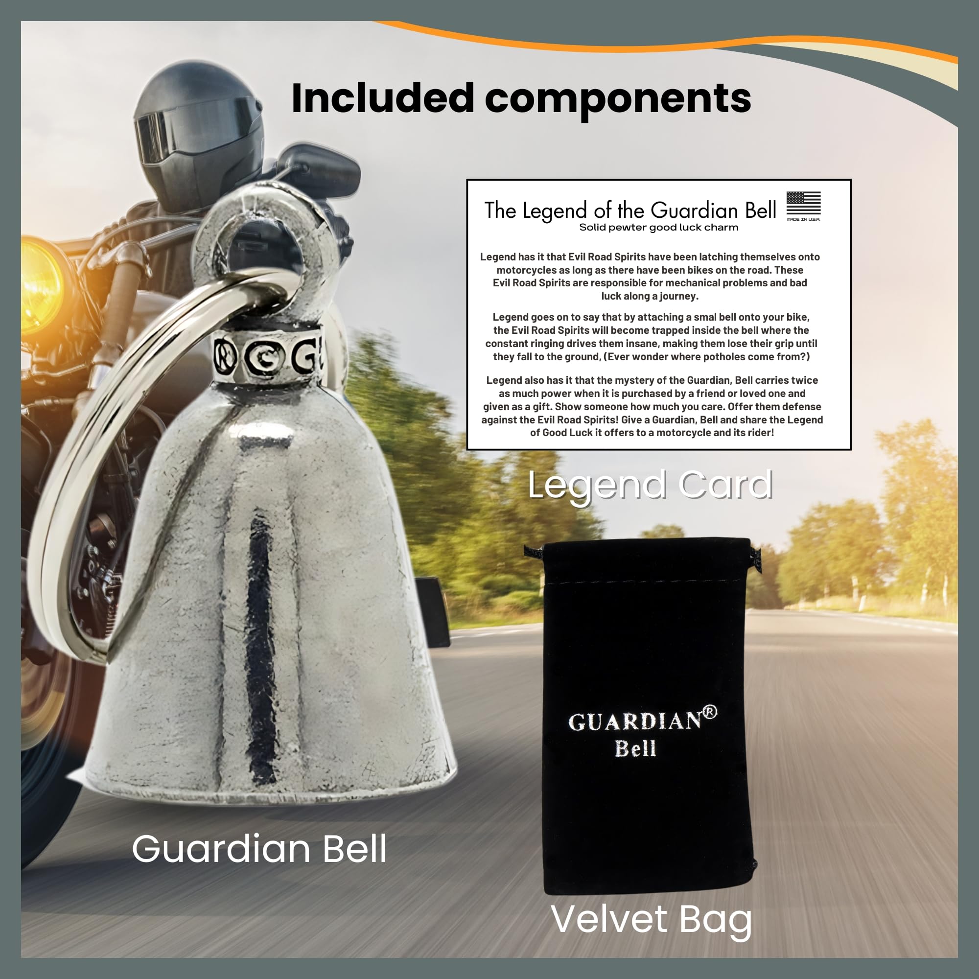Ride It Like You Stole It Guardian Bell - Motorcycle Good Luck Charm for Bikers - Perfect for Harley, Cruiser & Chopper Riders - Protection Gift for Road Trips & Riding Adventures