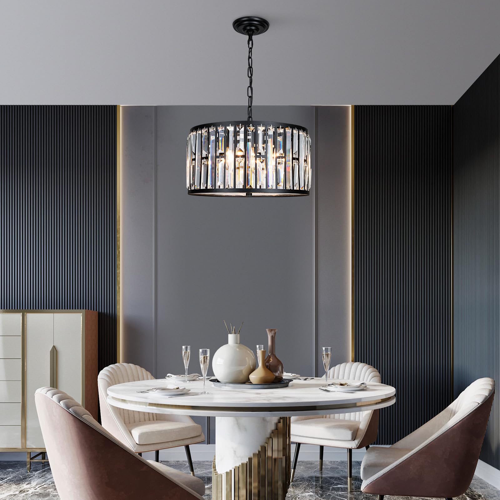6-Light Modern Crystal Chandelier - 16