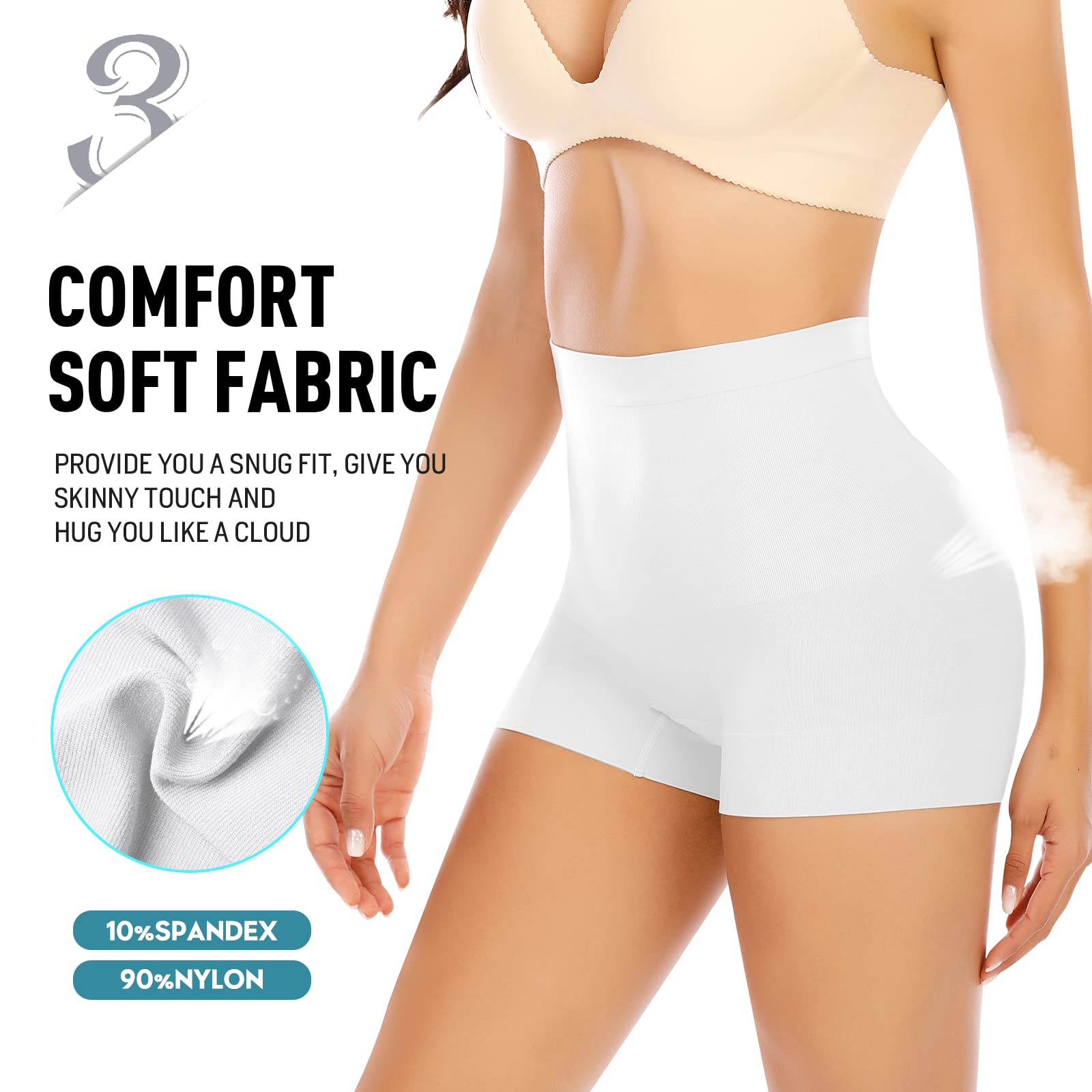 Seamless Shaping Boyshorts for Women - Tummy Control Underwear, High Waist Shapewear Shorts for Dresses & Skirts | Comfortable Everyday Wear, Workout & Postpartum Support