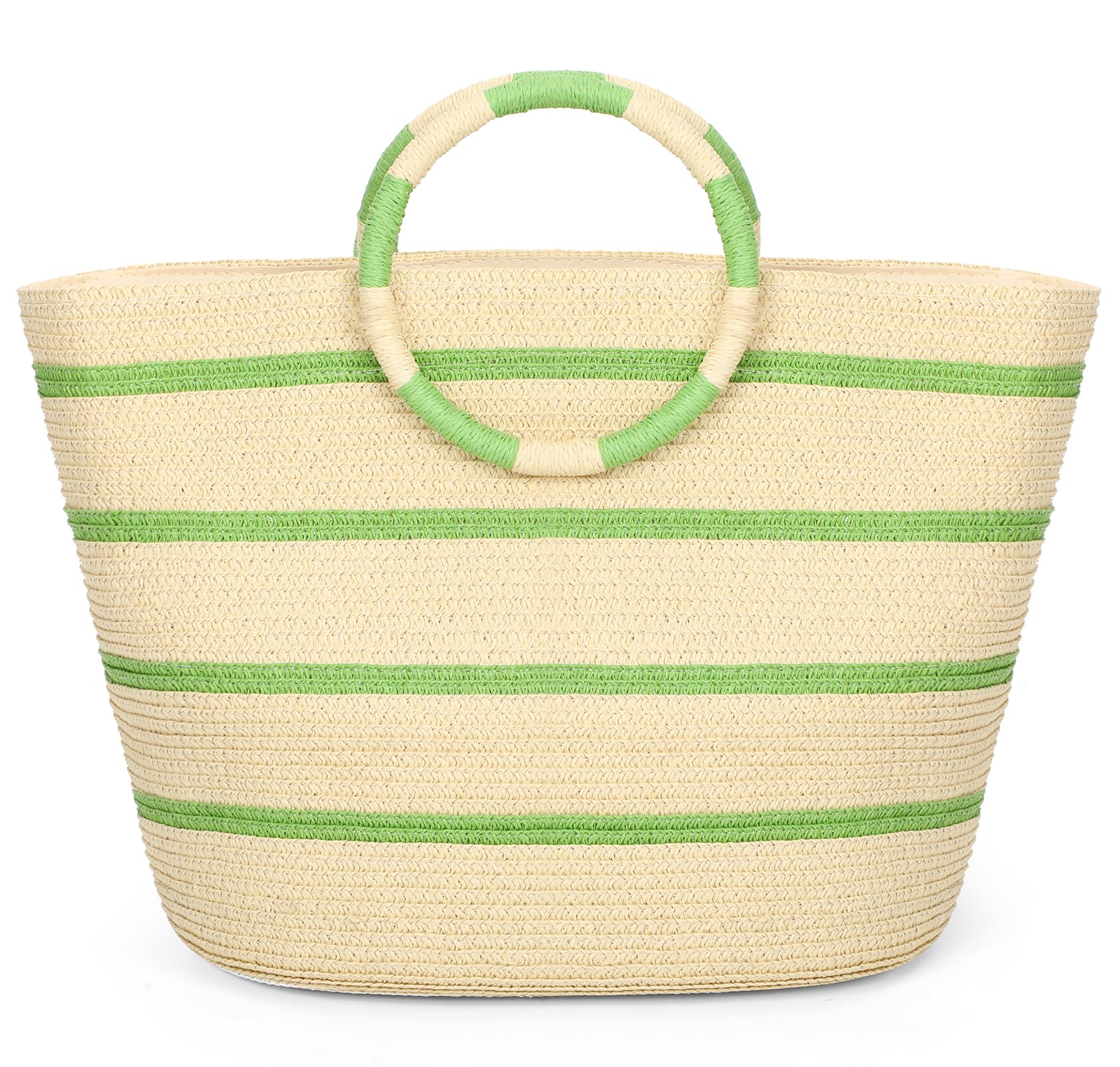 Women's Large Woven Straw Beach Tote Bag - Summer Vacation Holiday Essentials for Pool, Picnic & Travel | Water-Resistant & Spacious Beach Bag