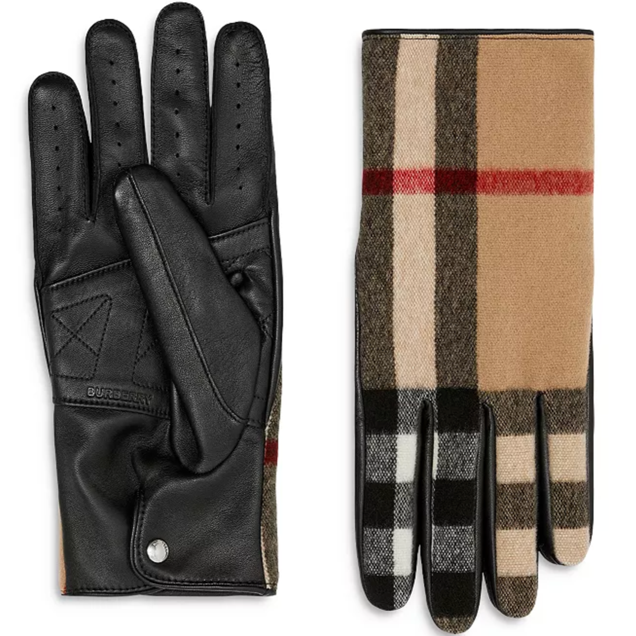 Burberry Gabriel Exaggerated Check Gloves - Luxury Cashmere Winter Gloves for Women - Perfect for Cold Weather & Fashion Outfits