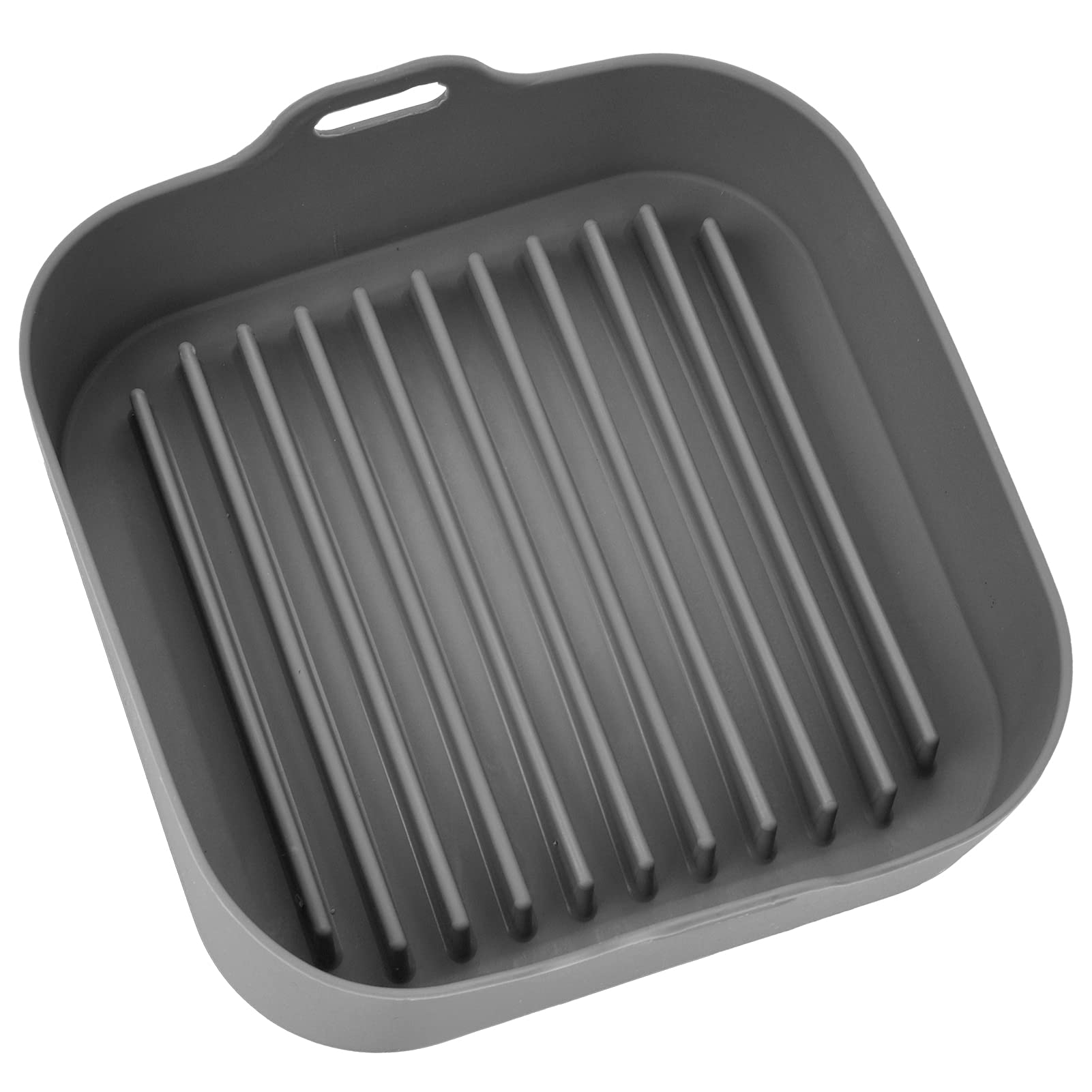 Non-Toxic Silicone Fryer Basket Replacement - 10 Inch Microwave & Steamer Safe Cooking Basket for Air Fryer, Rice Cooker & More (Grey) - Perfect for Healthy Frying, Steaming & Reheating Meals