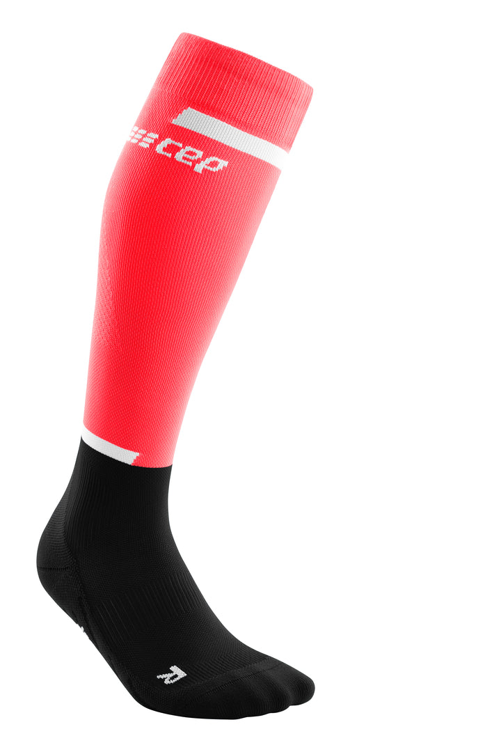 CEP Women's The Run Socks Tall V4 - Compression Socks for Running & Recovery, Pink/Black (WP204R) - Ideal for Marathon Training, Post-Workout Recovery & Travel Comfort
