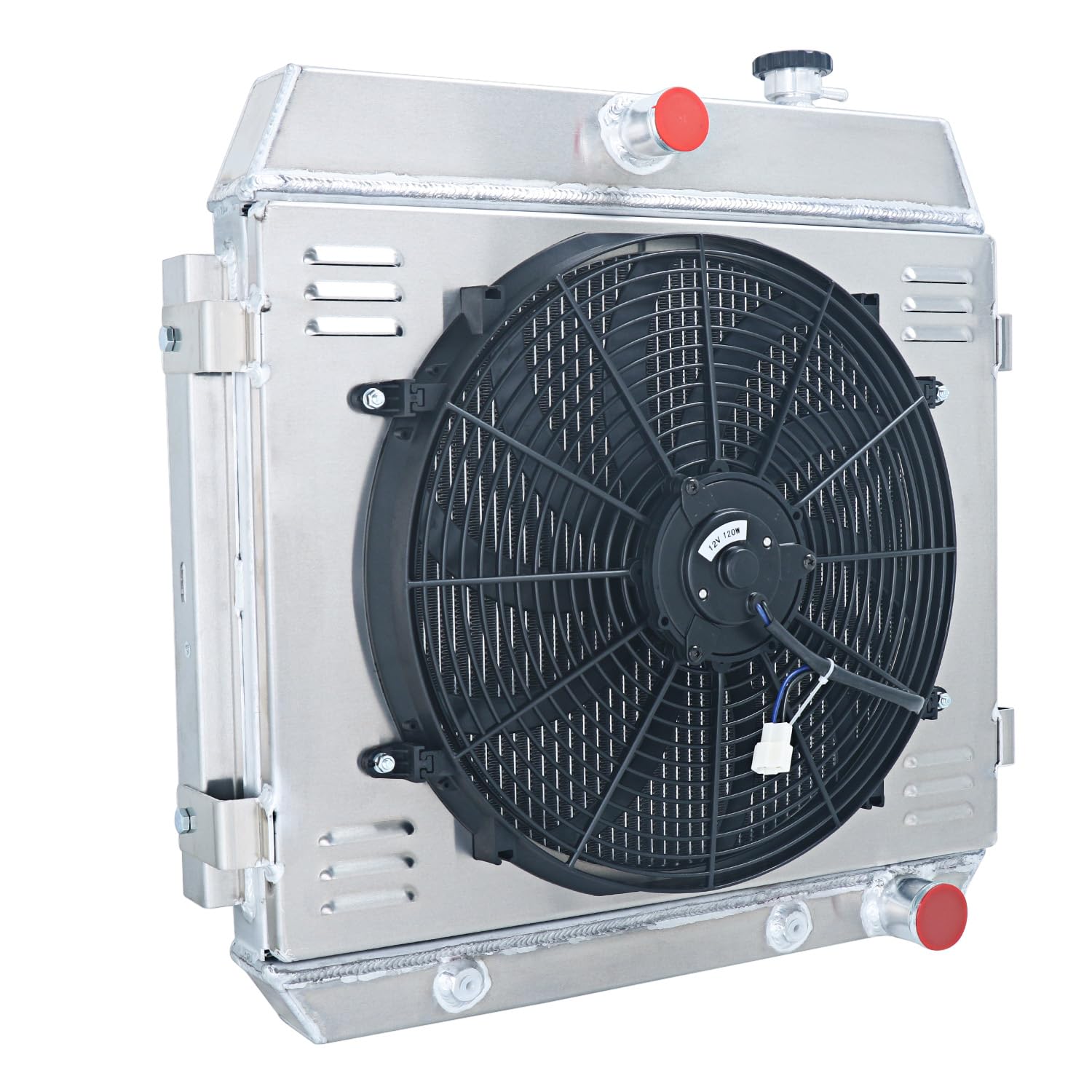 Aluminum Radiator Shroud Fan Relay Kit for 1955-1957 Chevy Bel Air, Truck Two-Ten, One-Fifty Series - V8 Engine Cooling Upgrade - Perfect for Classic Car Restoration & Hot Rod Builds
