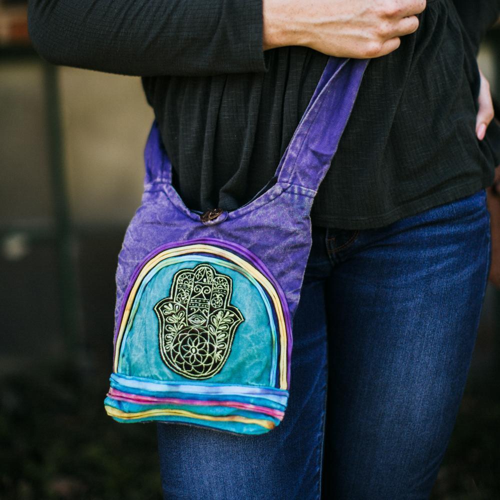 Hamsa Happiness Mini Crossover Bag - Stylish Small Crossbody Purse for Women | Perfect for Travel, Shopping & Everyday Use