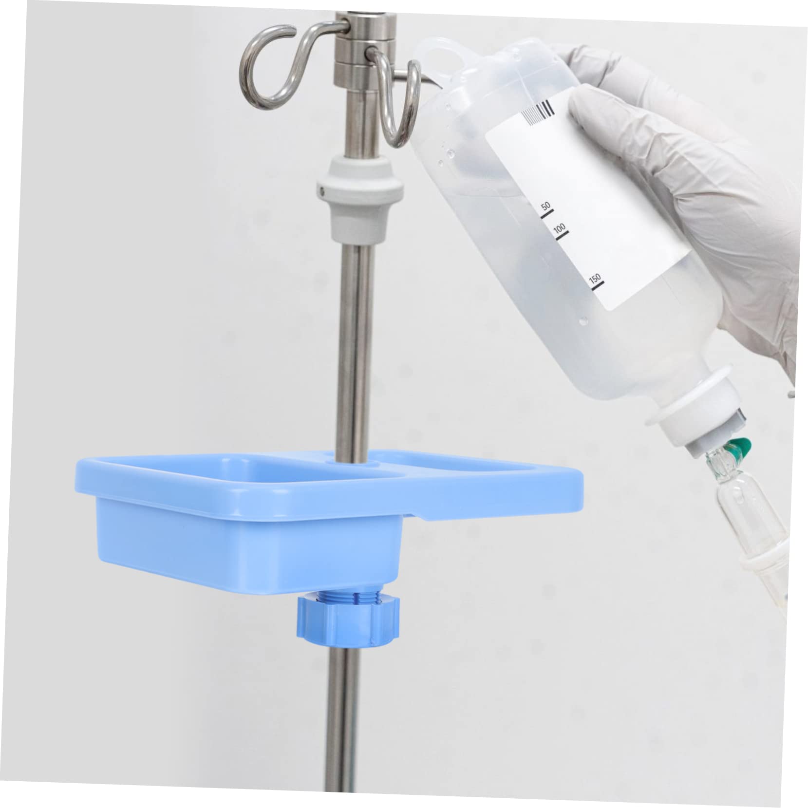 Healvian 2pcs IV Pole Tray - Plastic Medical Storage for IV Stand Accessories