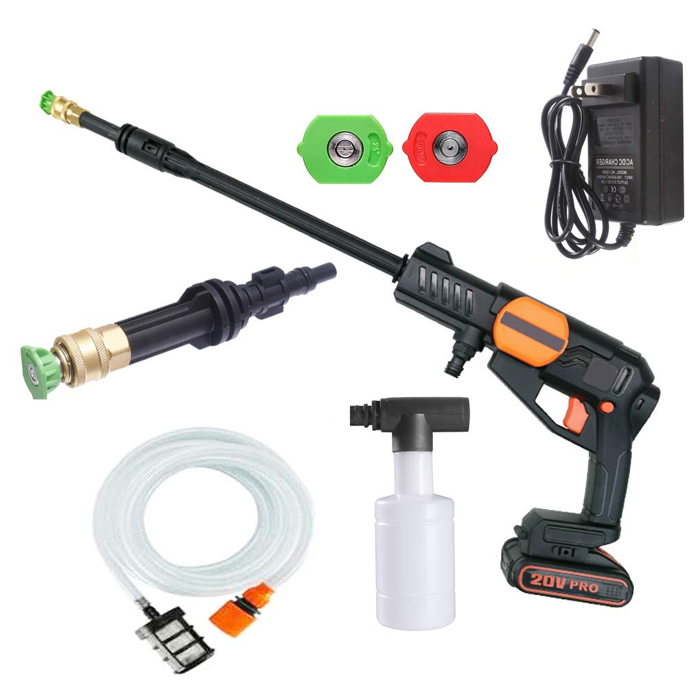20V Cordless Pressure Washer Kit - 350 PSI Max, 2.0Ah Battery & Charger Included | Portable Power Cleaner for Car Washing, Garden Watering, Patio Cleaning & Outdoor Home Maintenance
