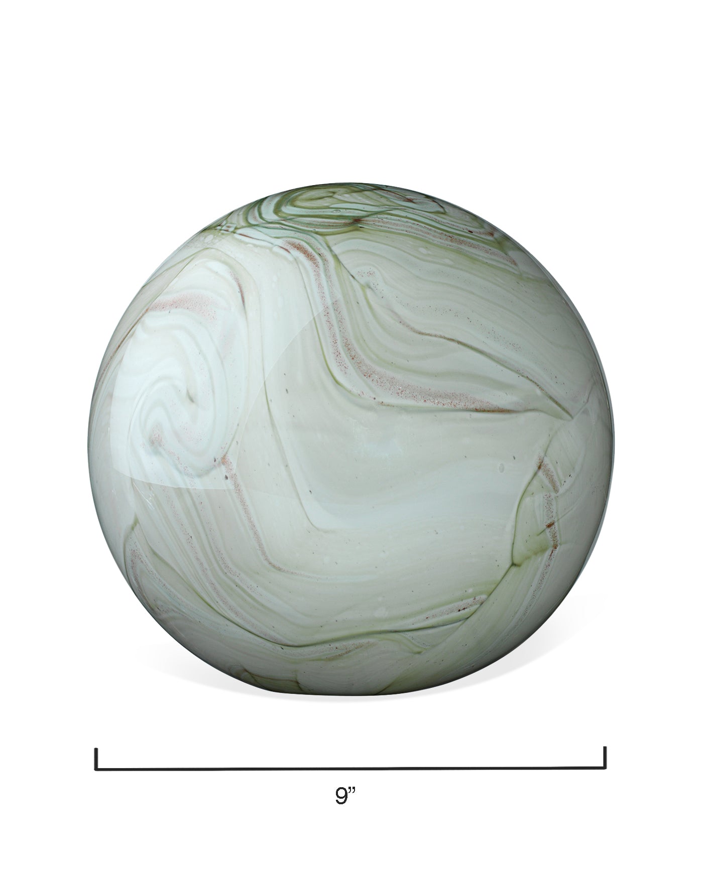 Sage Swirl Cosmos Glass Spheres (Set of 2) - Handmade Decorative Glass Orbs for Home Decor, Wedding Centerpieces & Meditation Spaces