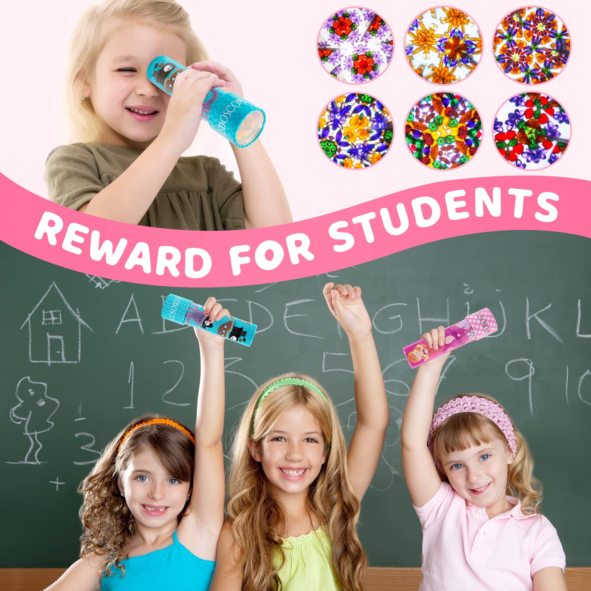 D-FantiX Classic Tin Kaleidoscope 2-Pack - Retro Educational Toys for Kids Birthday & Christmas Gifts