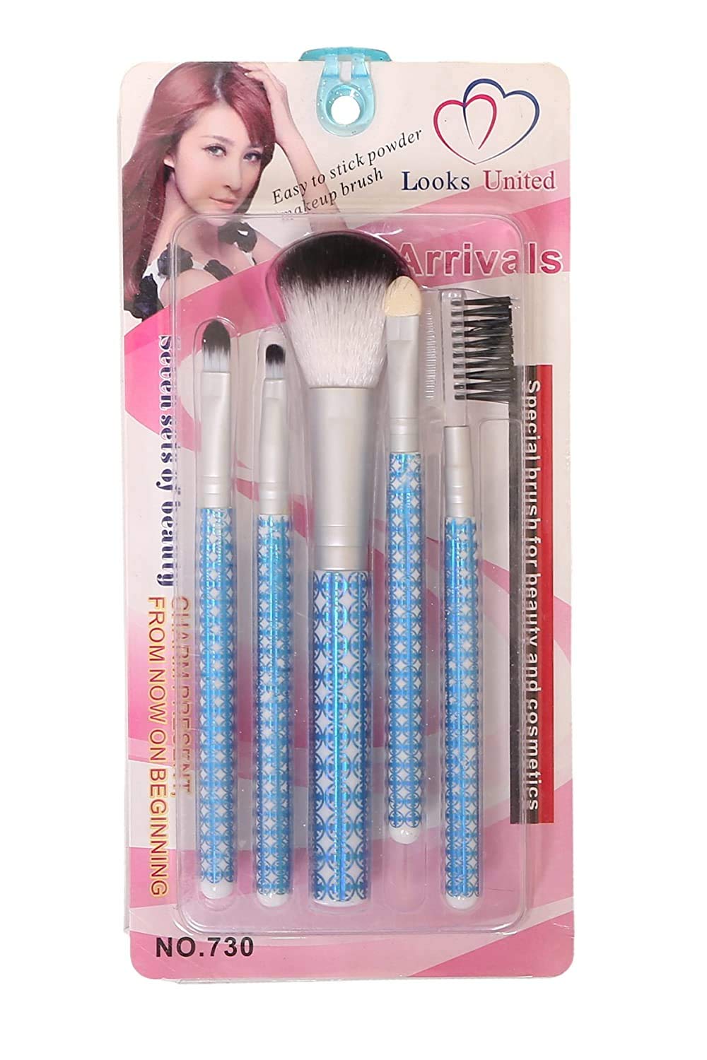 5-Piece Makeup Brush Set for Professional & Everyday Use - Soft Bristles, Ergonomic Handles (Colors May Vary) - Perfect for Foundation, Blush, Eyeshadow & Contouring