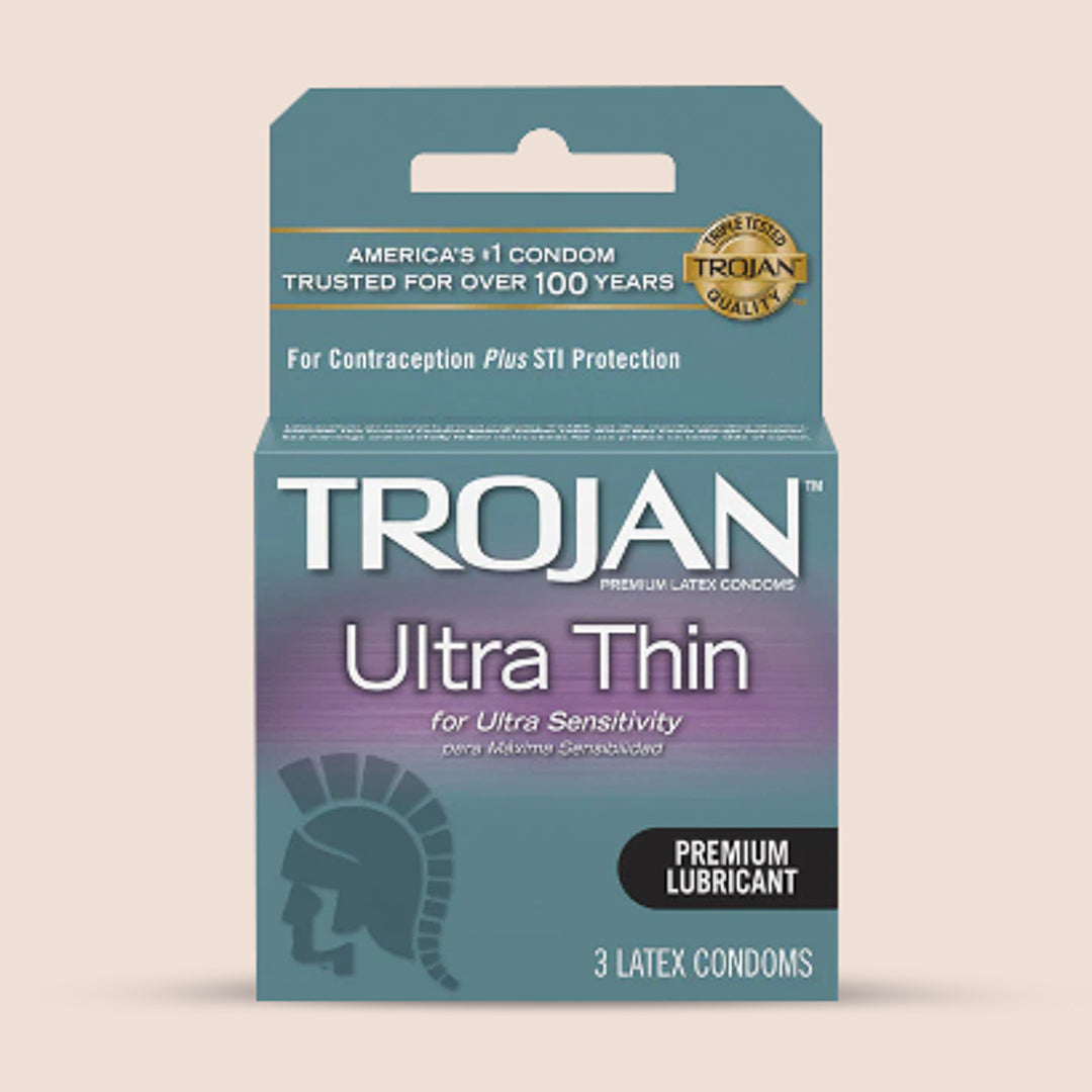 Trojan Ultra Thin Condoms - 12 Pack | Premium Latex Protection for Enhanced Sensitivity & Comfort | Perfect for Safe Intimacy & Discreet Protection
