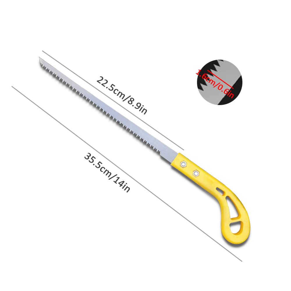 2024 New Outdoor Portable Hand Saw - Mini Wall Panel Rugged Woodworking Small Saw with Bamboo Fine Teeth, Grey-Yellow Handle - Perfect for Camping, Gardening, Pruning & DIY Wood Projects